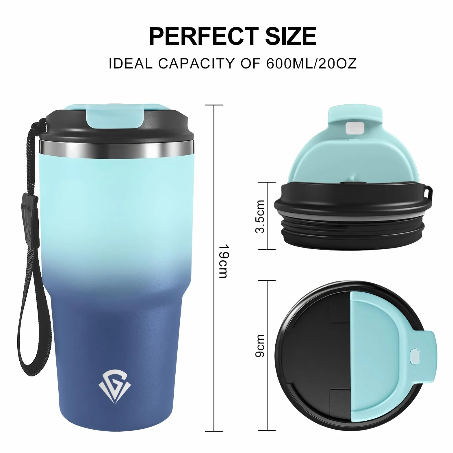 Tazza Termica 600ml Acciaio Inox Doble Pared sin BPA Termos Caffè para Viajes