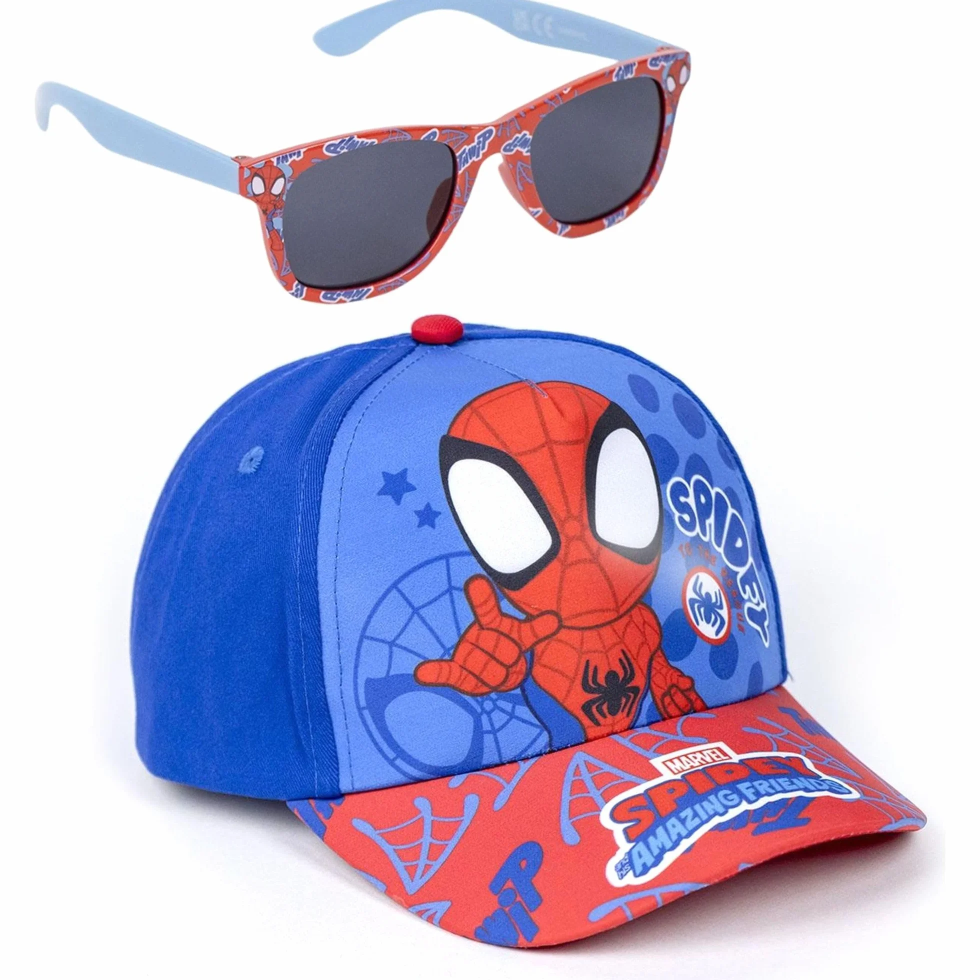 Cappellino e Occhiali Spiderman Originale Unisex Bambini Estate Protezione Solare
