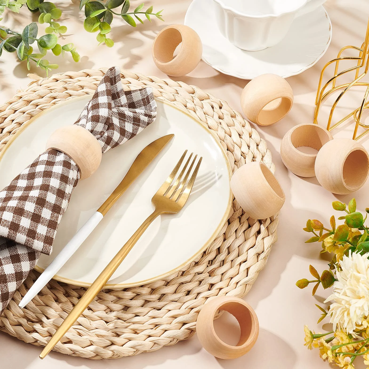 PH PandaHall 10 pz Portatovaglioli In Legno Portatovaglioli Da Tavola Rotonda Tovaglioli In Legno Da Fattoria Anelli per Decorazione Della Tavola Partito Della Sala Da Pranzo Feste Matrimoni Estivi