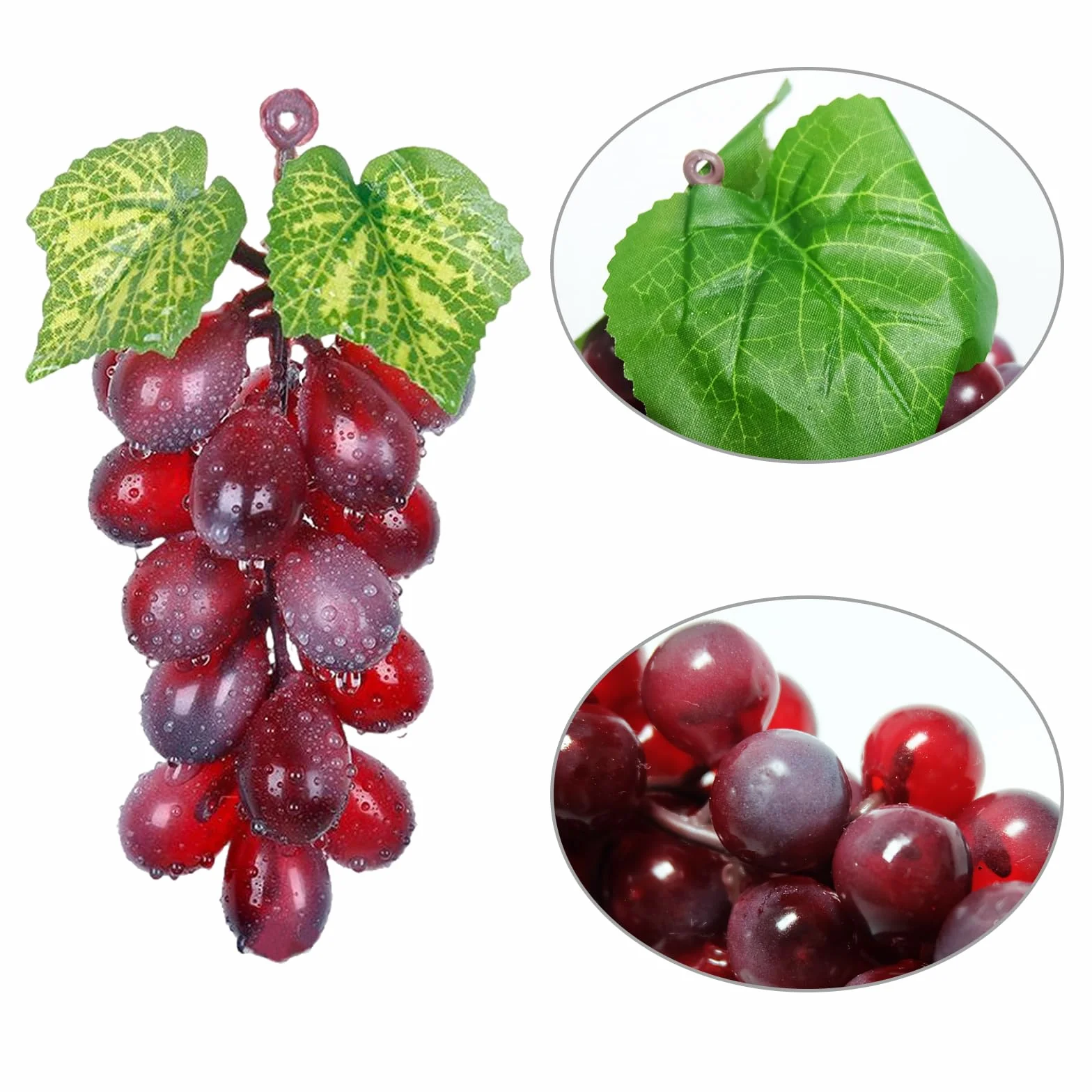 9 Pezzi Uva Grappoli Realistici Finta Frutta Artificiale per Decorazione Vino
