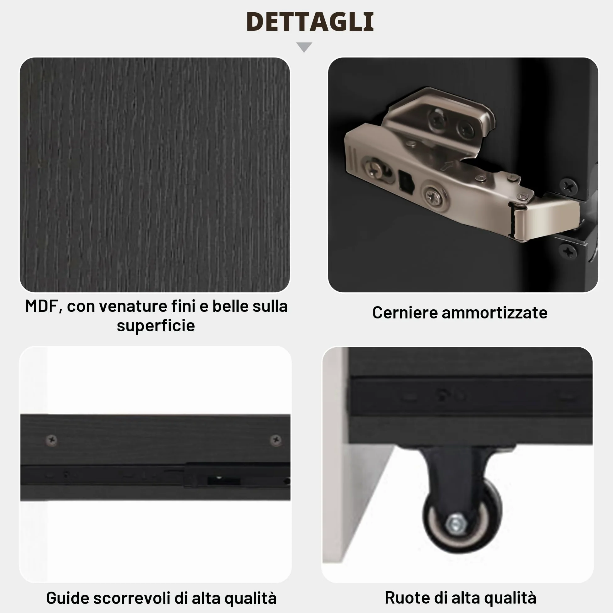 Armadio multifunzione/alto/da sala da pranzo 110,5 x 35 x 160 cm, vetrina con anta in vetro e LED, estensione laterale, design in bianco e nero, stile moderno, (nero, 110,5 x 5 x 160 cm)