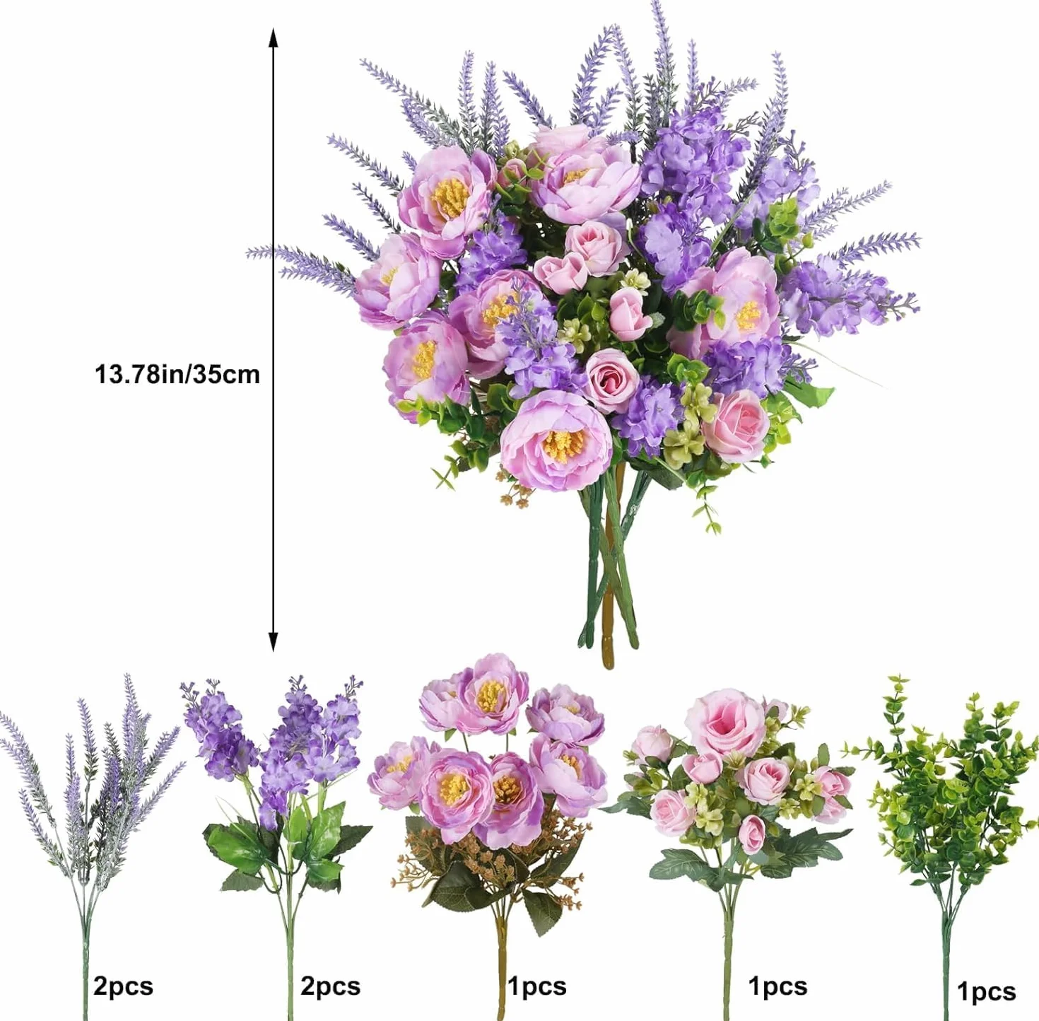 Fiori Artificiali Viola di Seta per Cimitero Decorazione Esterni Balcone Giardino