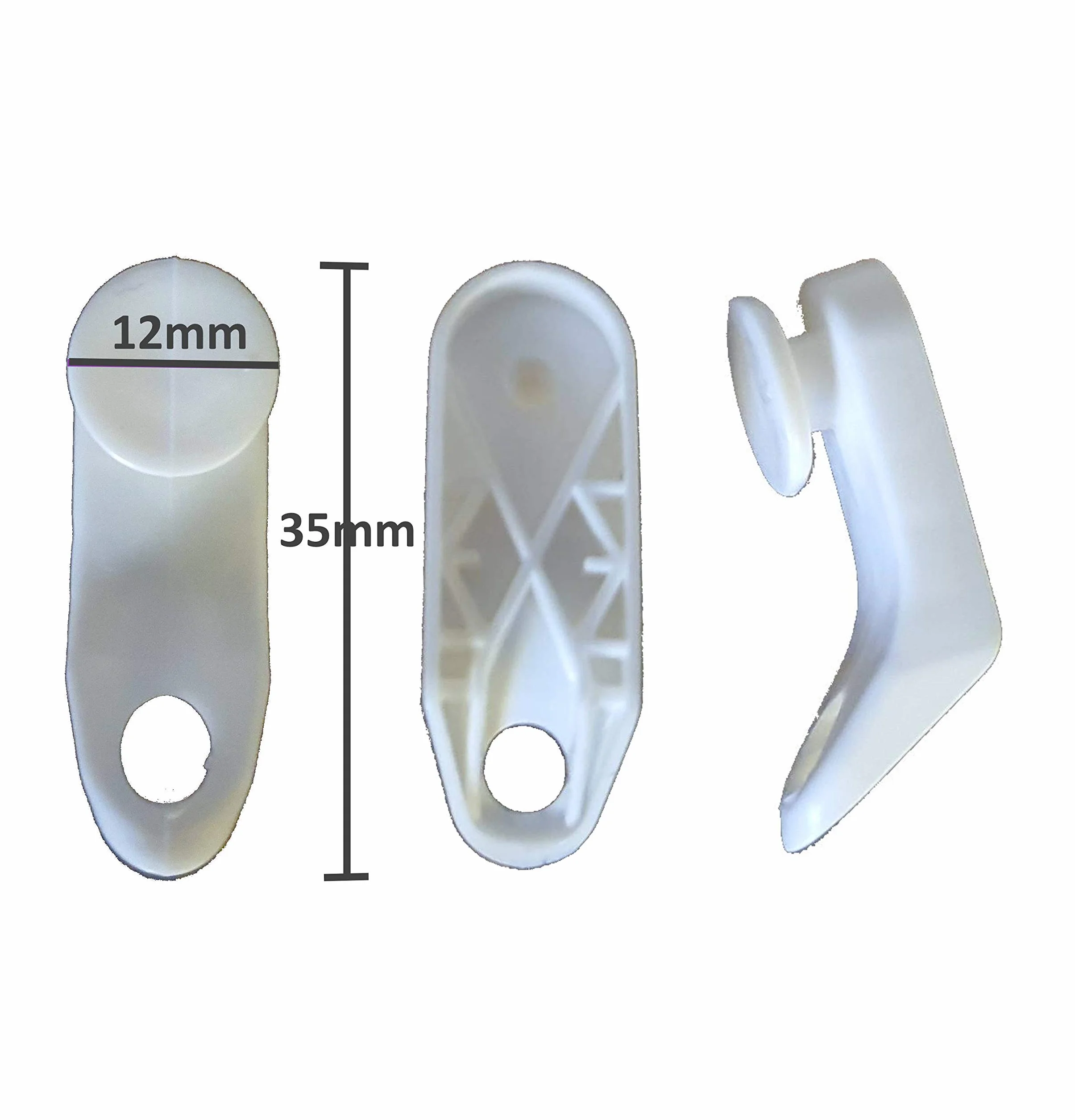BricoShopping GANCI SCORREVOLI RINFORZATI do Tende Con Binario estensibile a Ricambio tenda in plastica Bianchi PEZZI 20