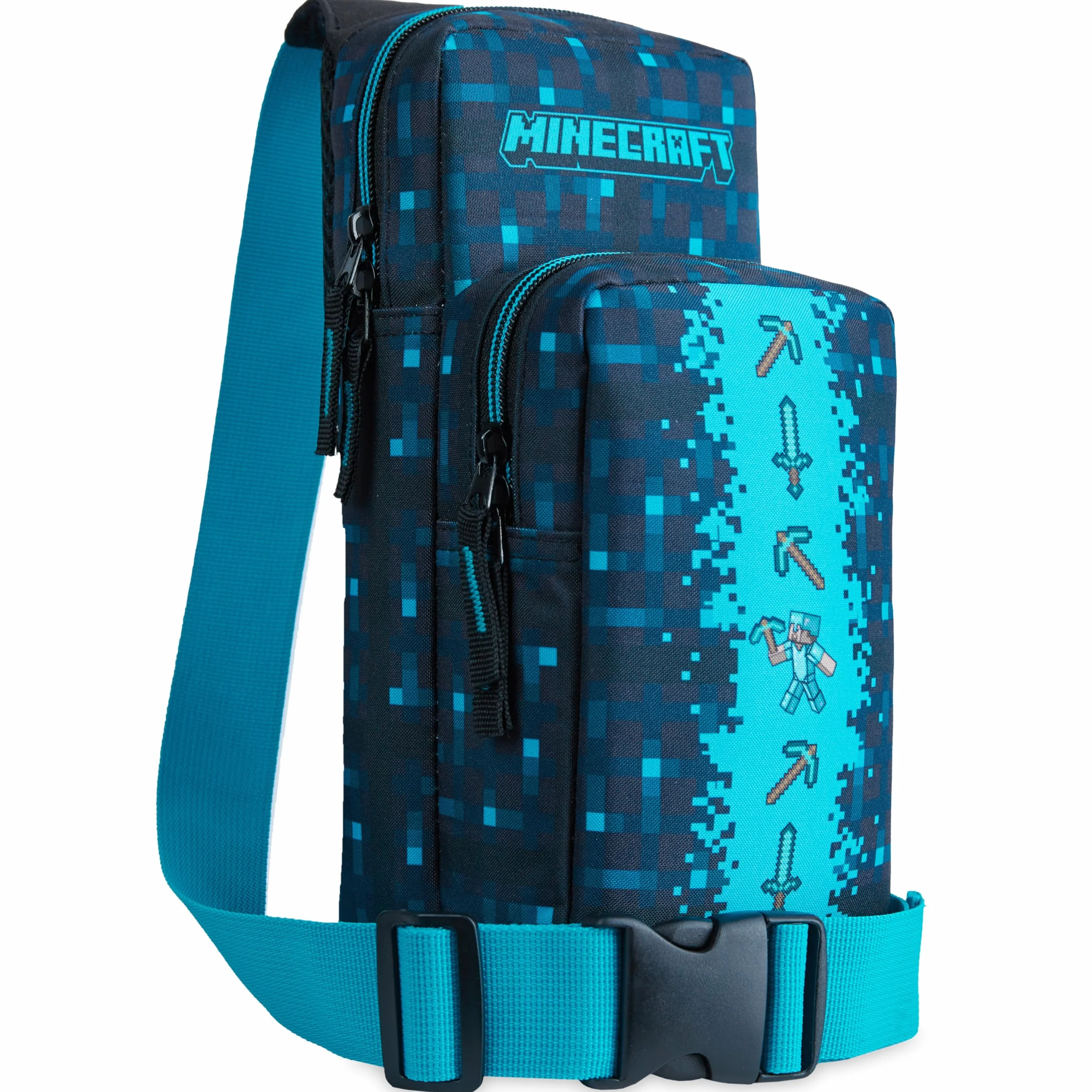 MINECRAFT Borsa Tracolla Bambino Borsa Ragazzo con Tracolla Regolabile per Viaggio Telefono Denaro Regalo per Gamer