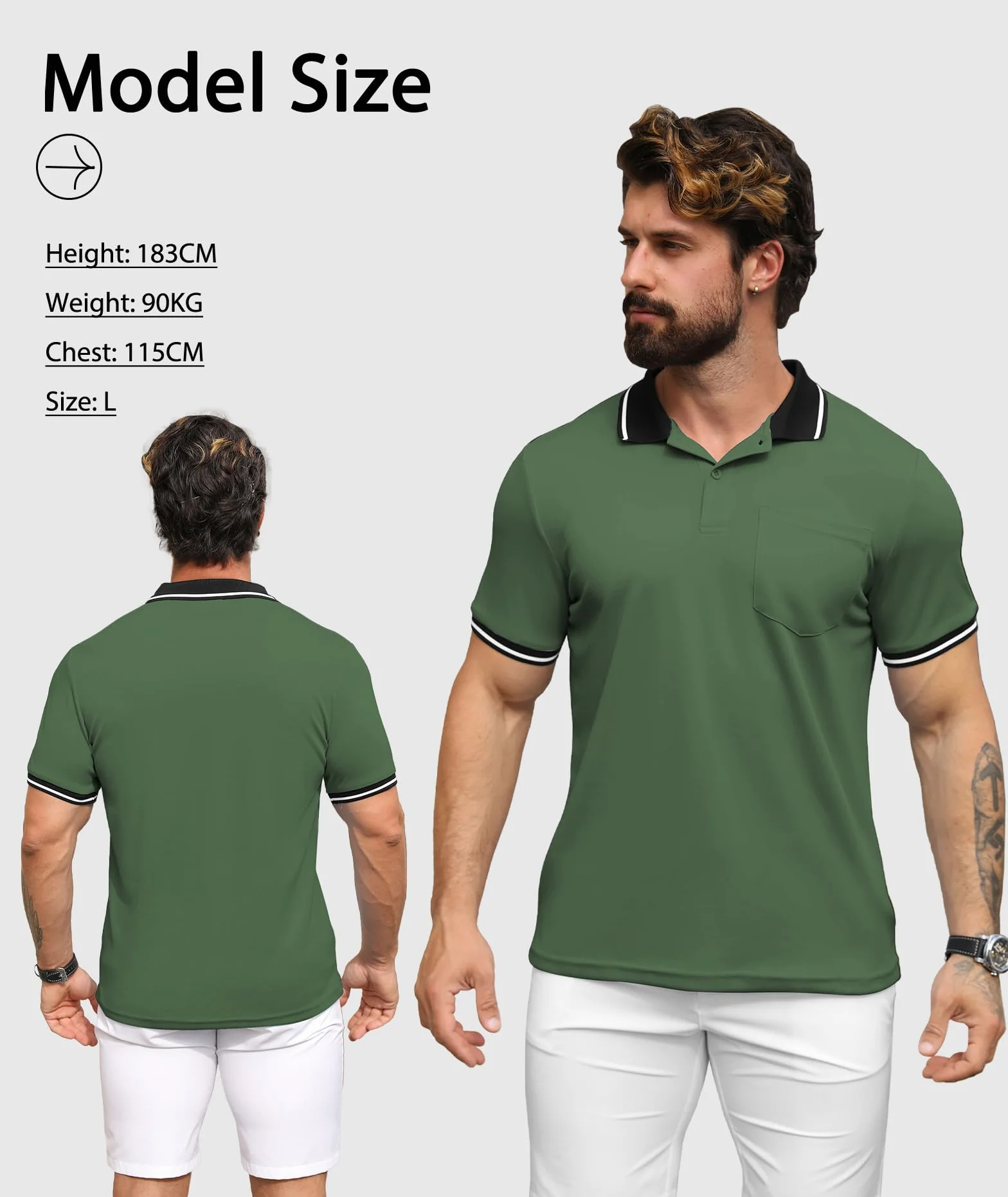SwissWell 3 Pezzi Polo Uomo Manica Corta Traspirante Estiva