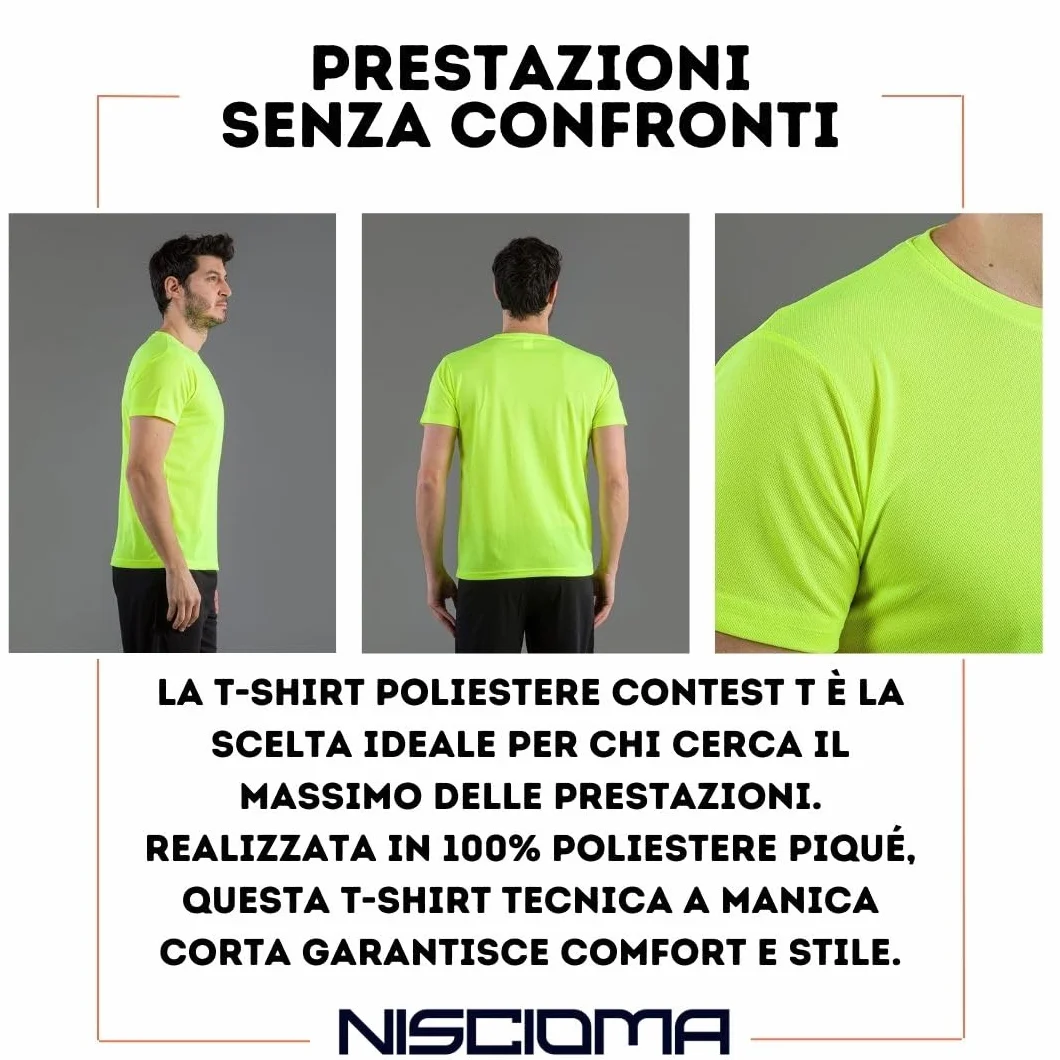 T-Shirt Sportiva Uomo Traspirante Leggera Comoda Maglia Calcio Tennis Padel