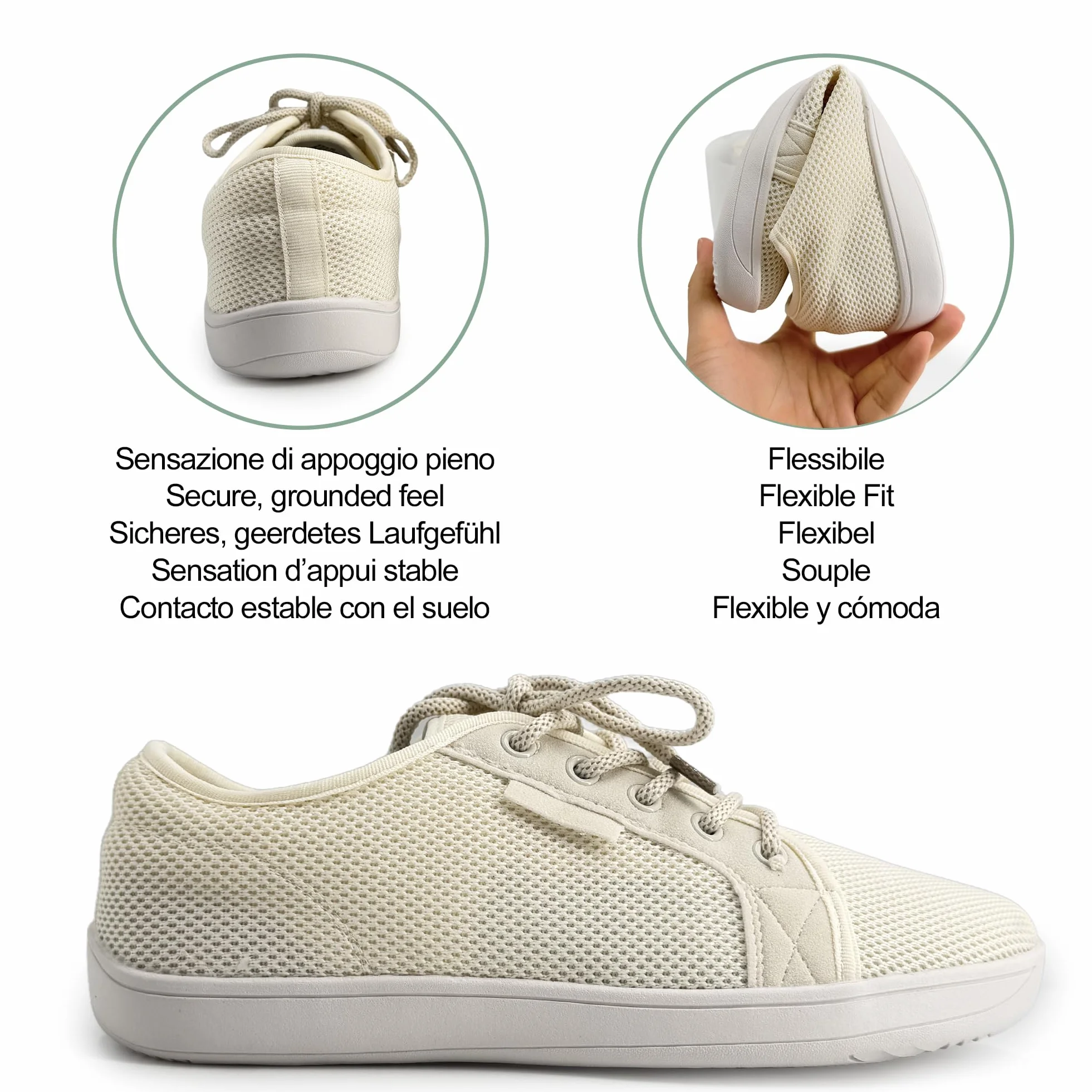 JOMIX Scarpe Barefoot Uomo Pianta Larga Sneakers Leggere Antiscivolo Mesh Traspirante