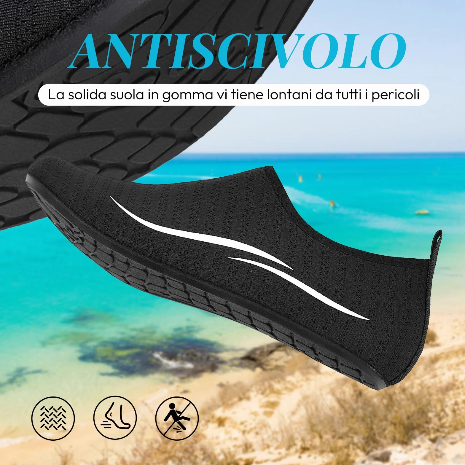 Scarpe da Scoglio Donna Uomo Antiscivolo Acquatiche Gr.34-47 EU