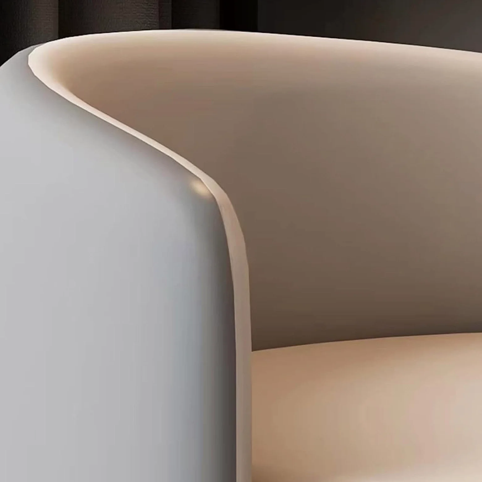Pouf poggiapiedi Tondo, Sedia Vanity per Sala Trucco Poltrona da Salotto e Camera da Letto Poltroncina per Salotto con Seduta Morbida Imbottita 37 * 55 * 44cm,off White