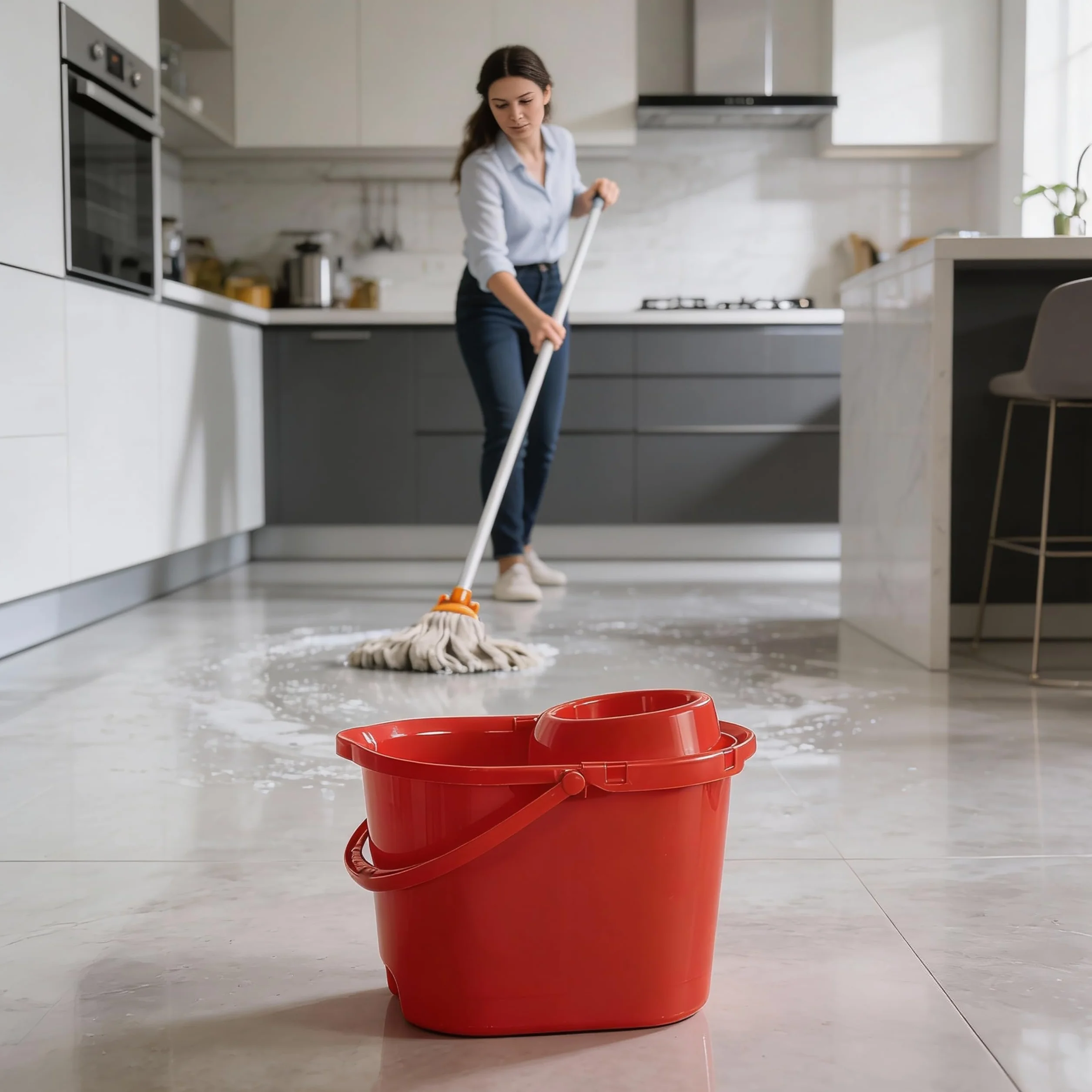Perfetto Classico Secchio con Strizzatore, Plastica, Rosso, 39x28x30.5 cm