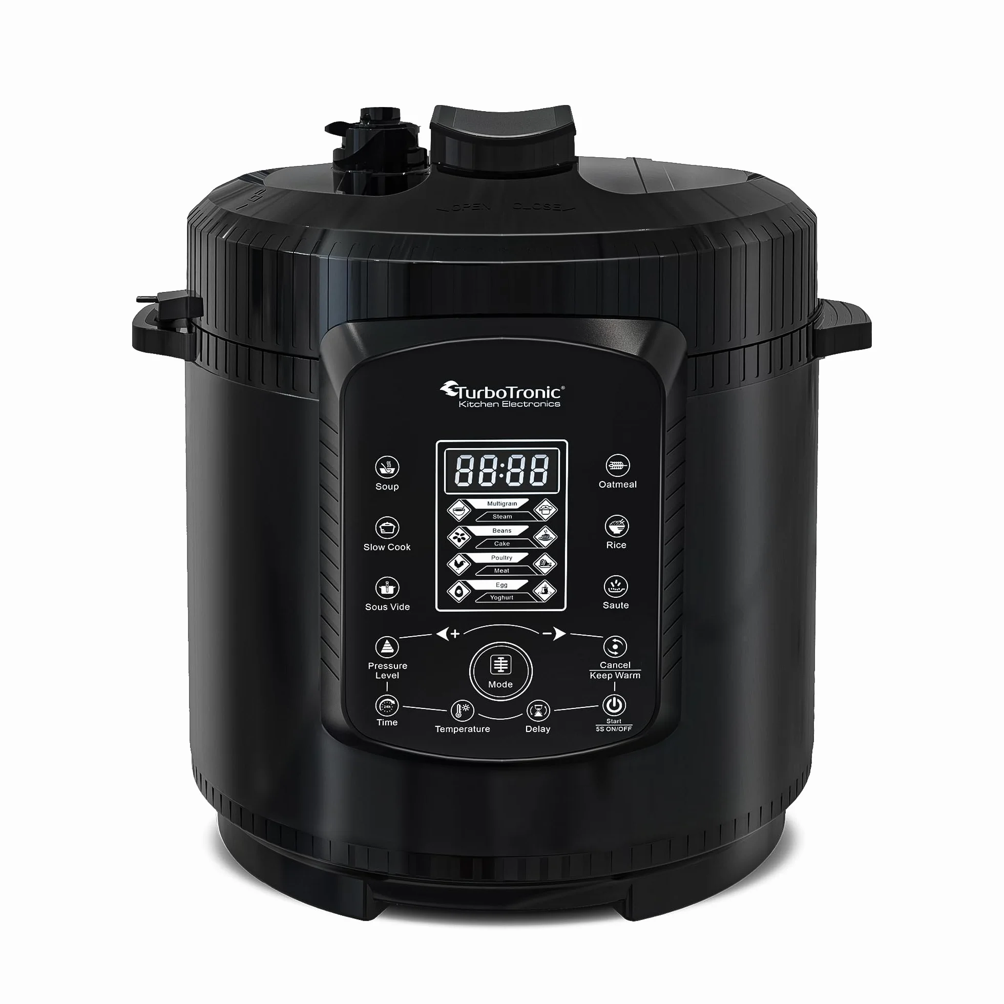 TurboTronic Pentola a Pressione 6L - Multicooker Elettrico Acciaio Inox e Antiaderente, Vapore Cuociriso Cottura Rapida