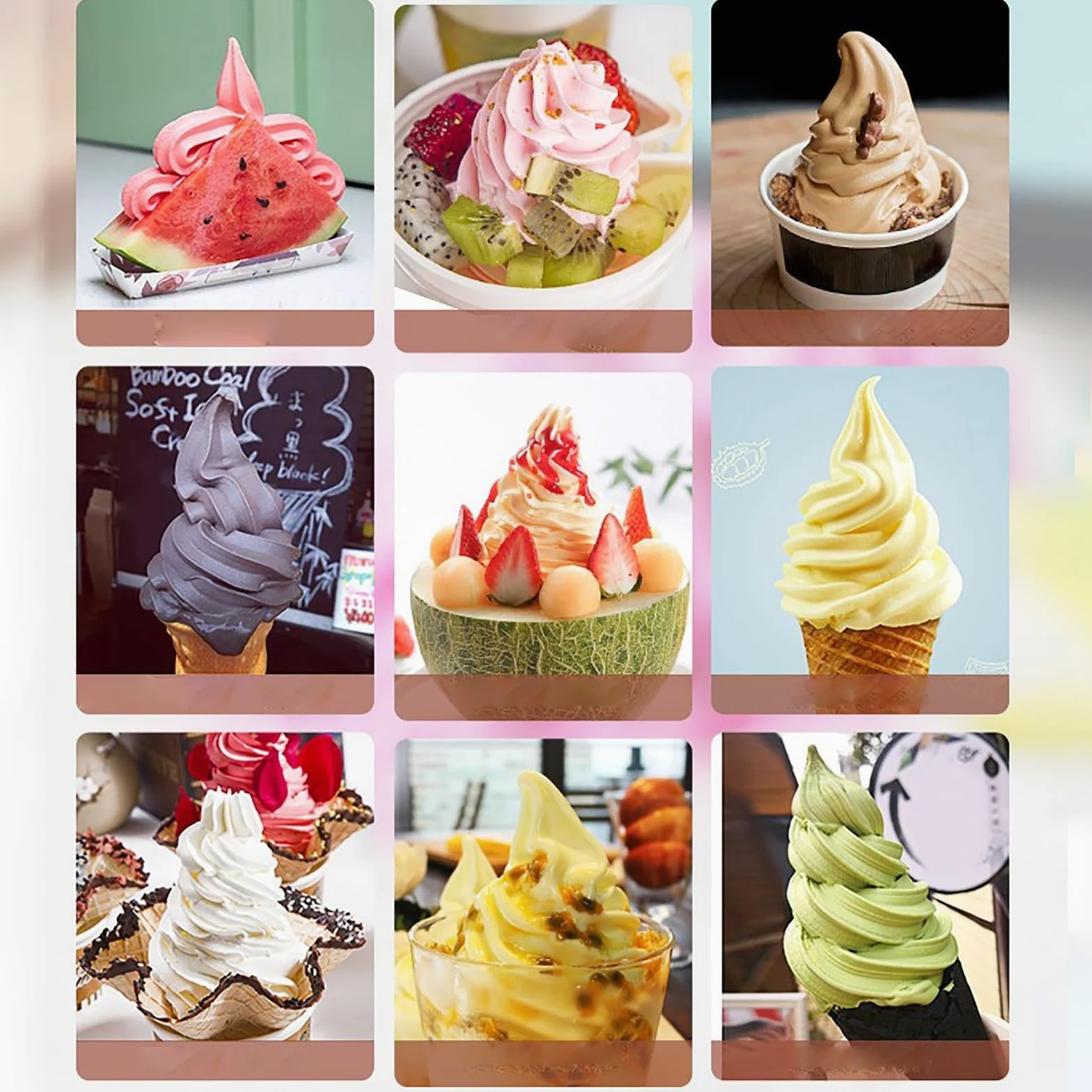 Macchina per Gelato 1L, Macchina per Gelato Soft da Banco con Raffreddamento Rapido e Funzionamento One Push, Macchine per Frozen Yogurt per Casa, Bar, Caffetteria