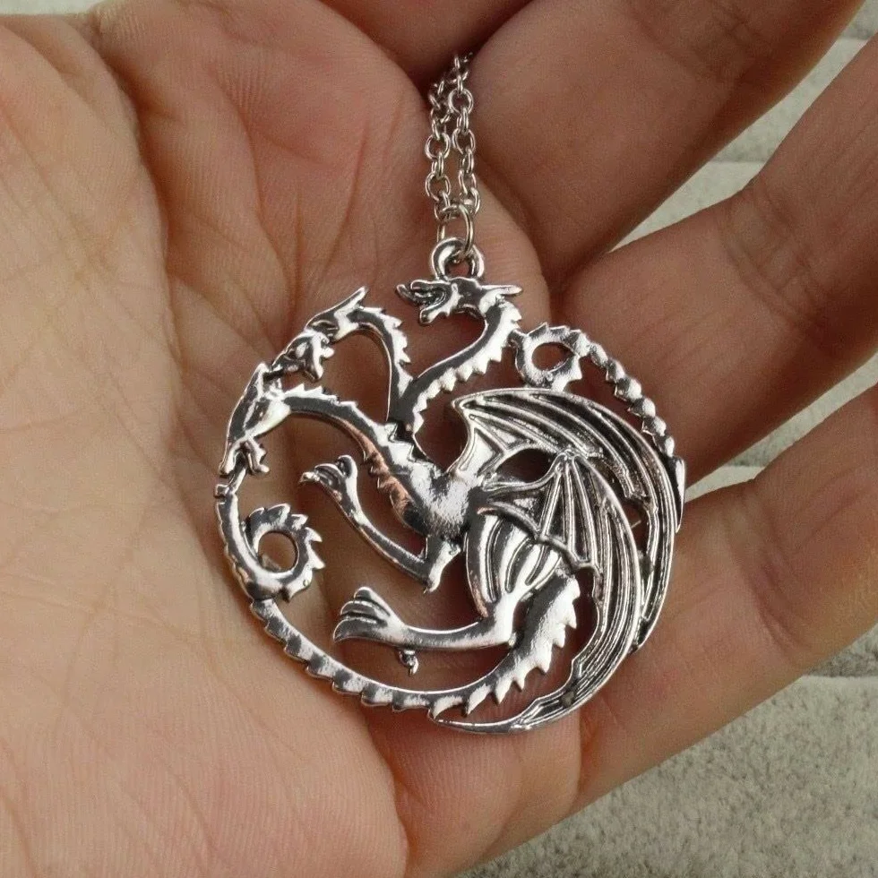 Collana Targaryen Trono di Spade Daenerys con ciondolo drago 3 teste