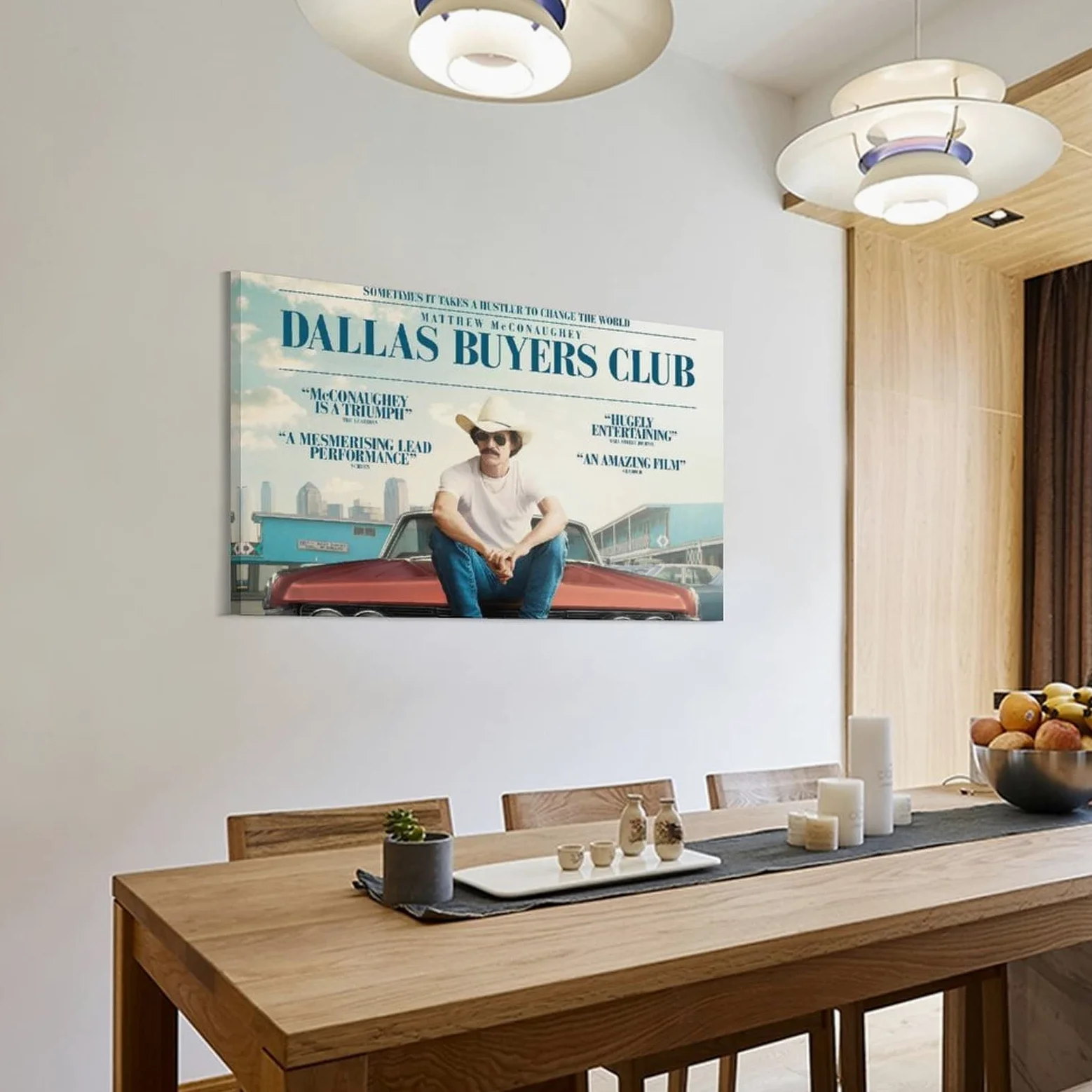 Poster di film commedia drammatica di Dallas Buyers Club, dipinto decorativo su tela, per soggiorno, camera da letto, 50 x 75 cm