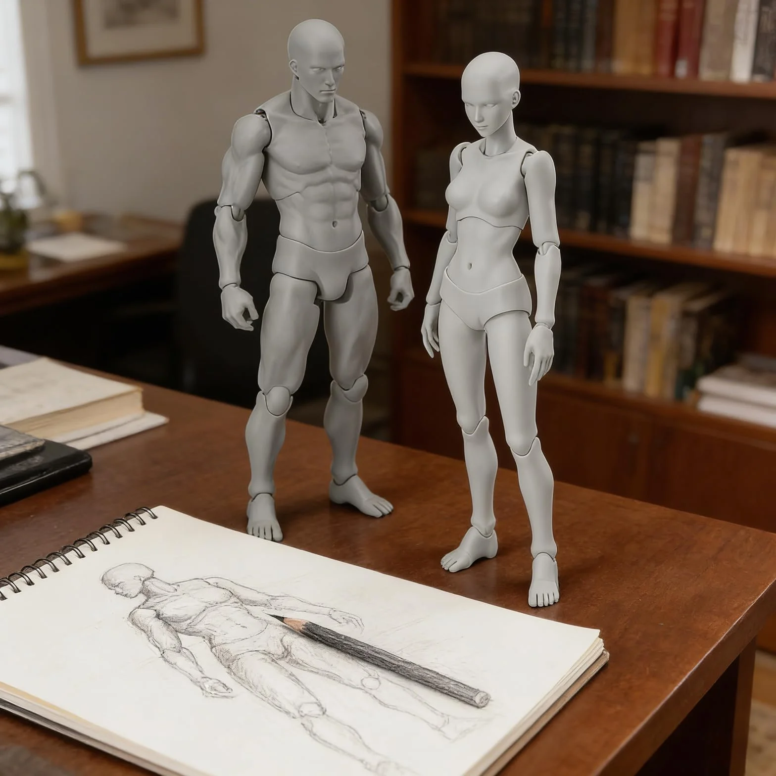 Manichini Flessibili per Artisti, Figure Umane Articolate Maschili e Femminili per Disegno