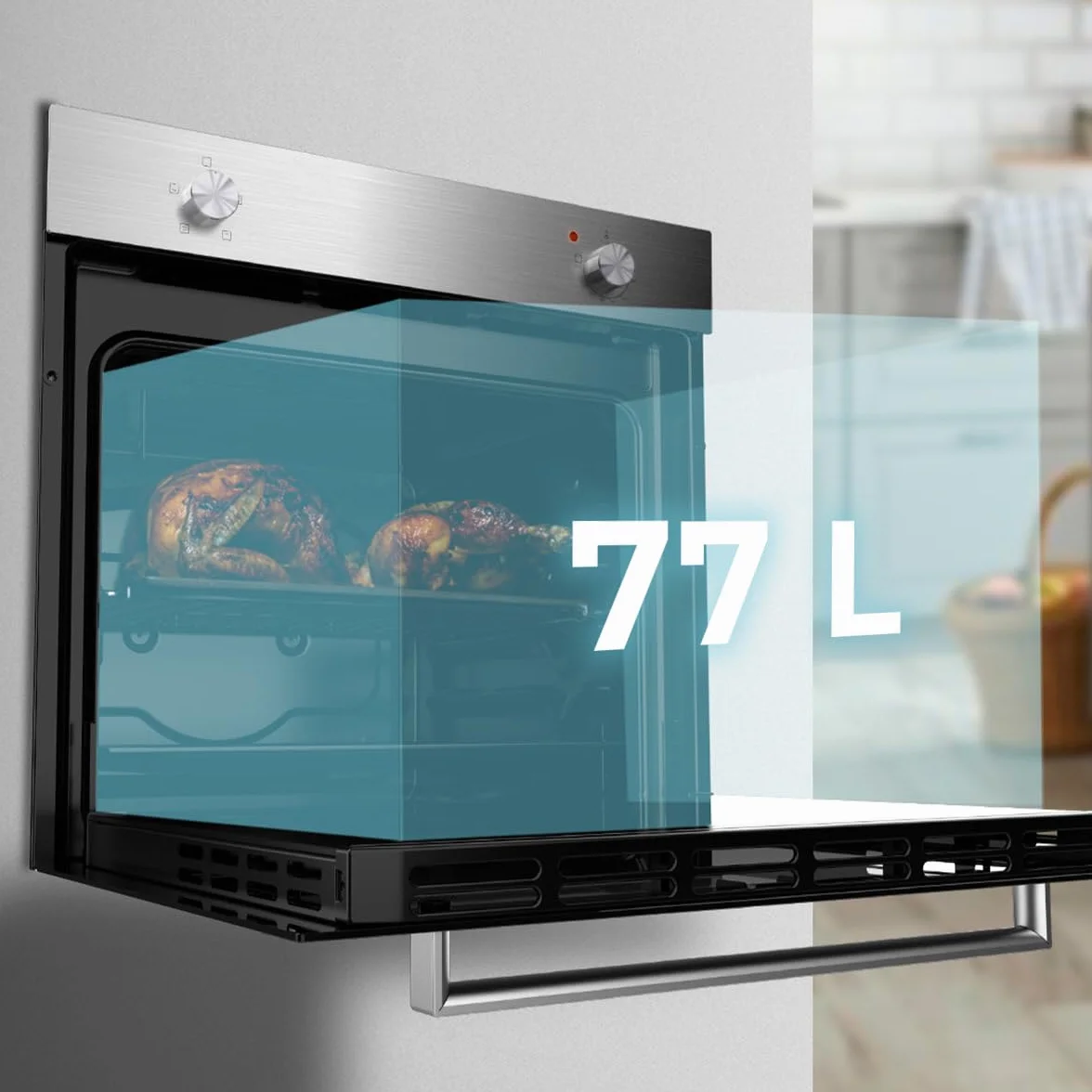 Cecotec Bolero Forno Incorporato Hexa C126000 Line+ A 2800W 77L 4 Funzioni Pulizia Vapore Porta Tripla Vetro