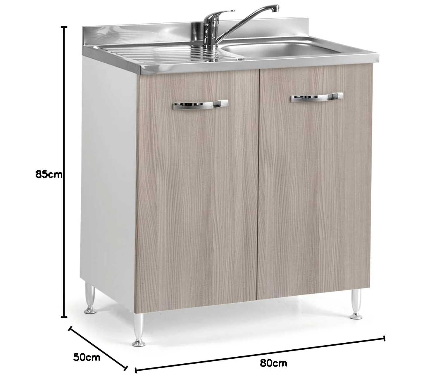 Small Mobile Mobiletto Sottolavello cucina ideale per cucine componibile (85x50x80)