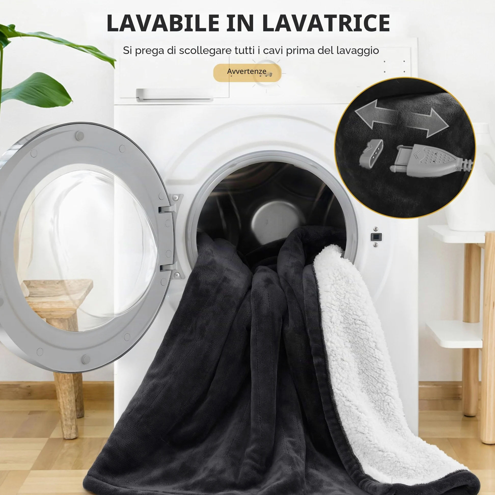 Coperta Elettrica Matrimoniale Flanella Sherpa 150x200cm, Grigio 6 Impostazioni di Calore, Da 1 a 10 ore di auto-off, Riscaldamento rapido, Protezione contro il Surriscaldamento