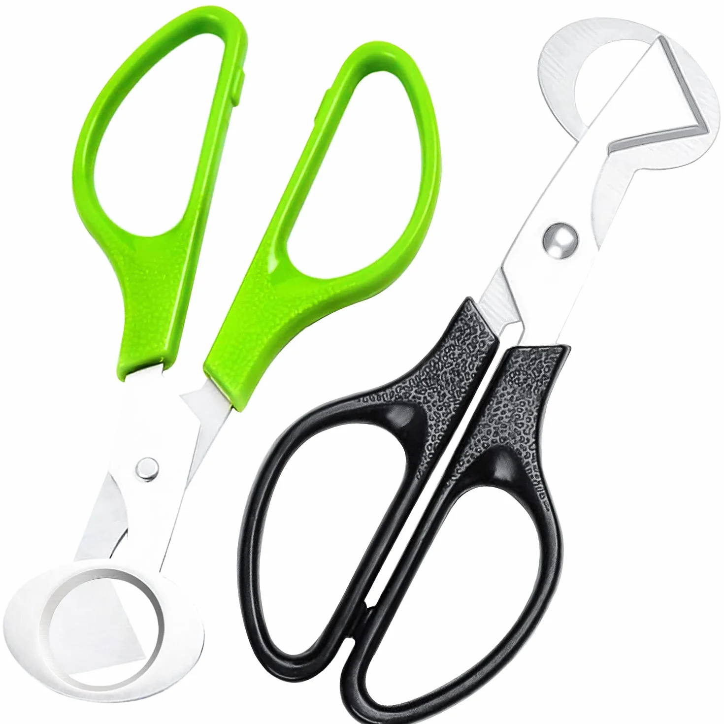 Forbici Uova di Quaglia da Cucina Acciaio Inox da Taglio a Guscio d'Uovo mit Manici in Plastica per Casa, Cucina, Ristorante (2 Pezzi Verde e Nero)