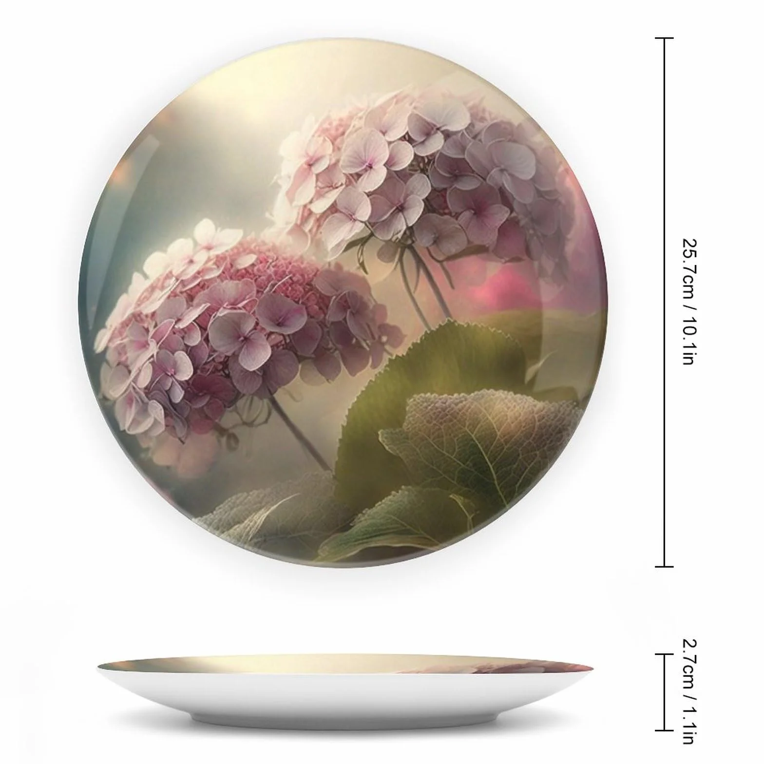 Piatti decorativi in ceramica con ortensia fiore per parete soggiorno sala da pranzo