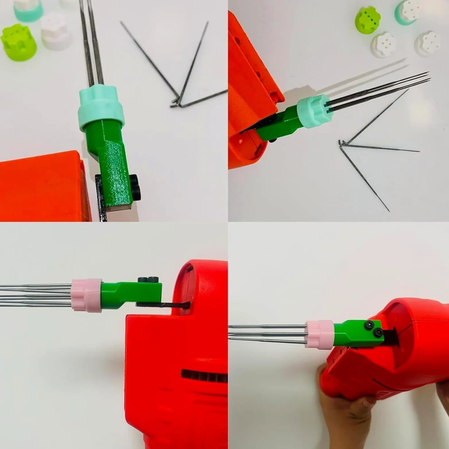 Macchina elettrica per infeltrimento ad aghi, strumento palmare per lana, con ugelli sostituibili (1-7 aghi) per pittura fai da te con lana e lavori in feltro, velocità regolabile
