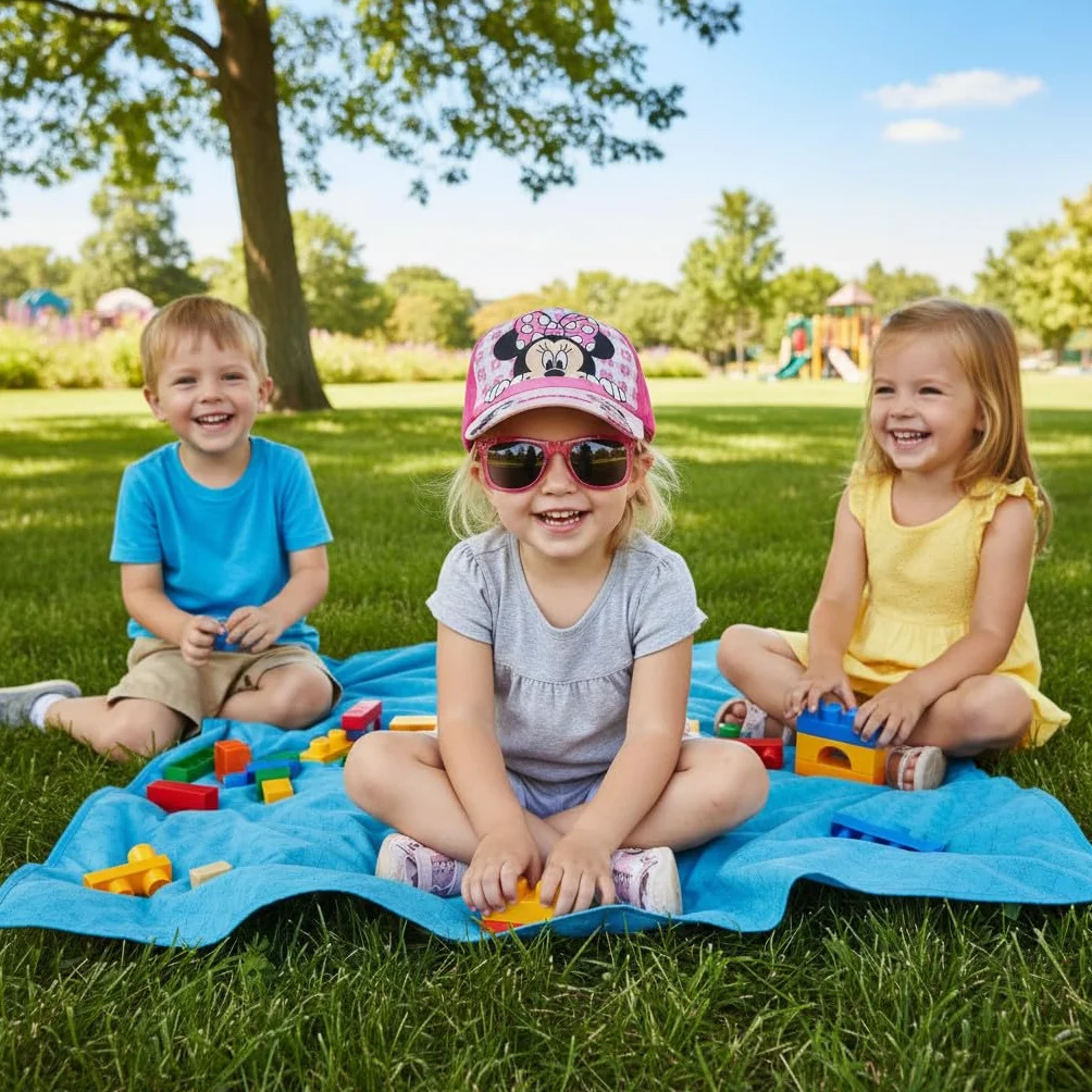 ILS I LOVE SHOPPING Set Cappello e Occhiali da Sole Bambino Kit Berretto Baseball Protezione UV Regolabile