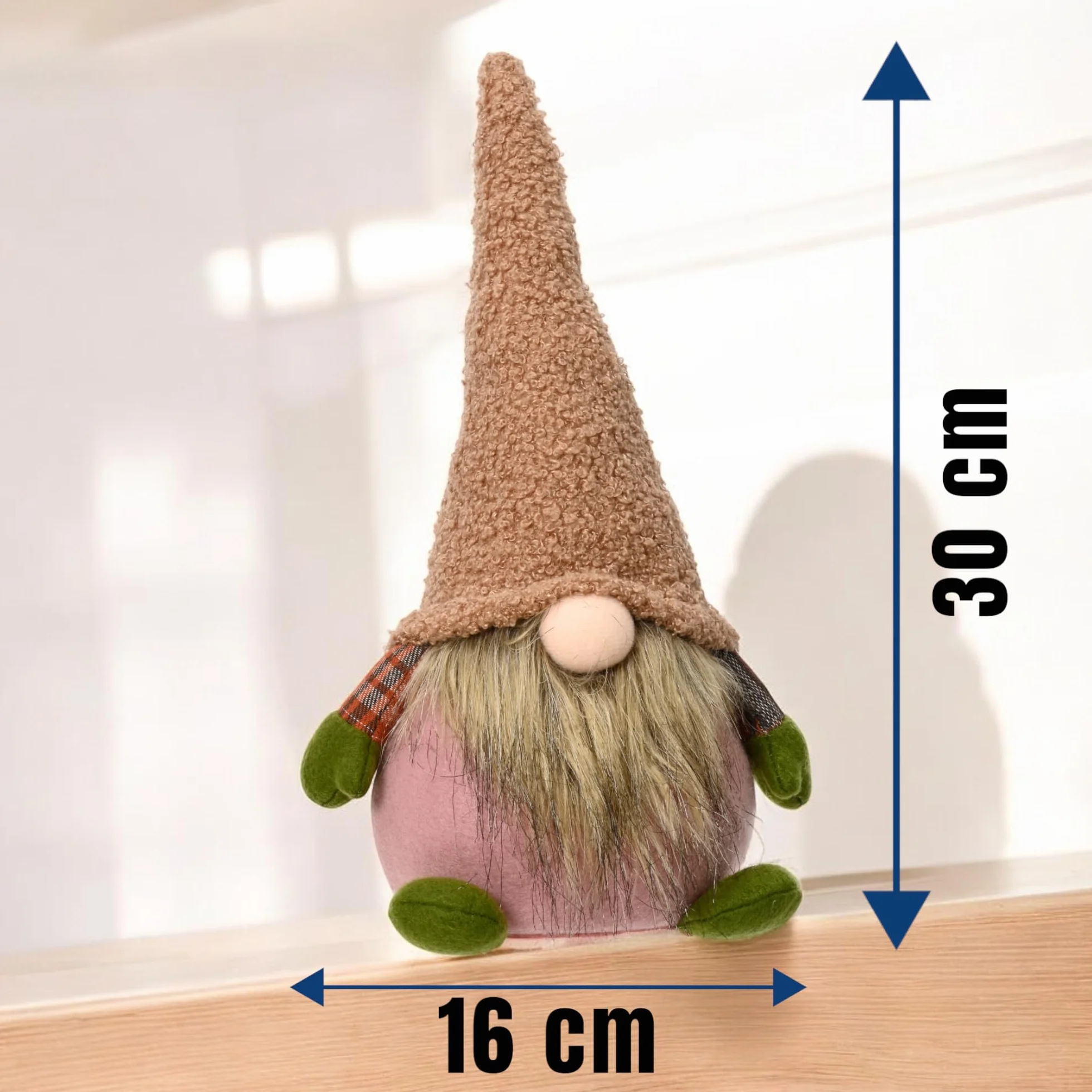 MIJOMA Gnomo di Natale decorativo 30 cm poliestere decorazione natalizia scandinava