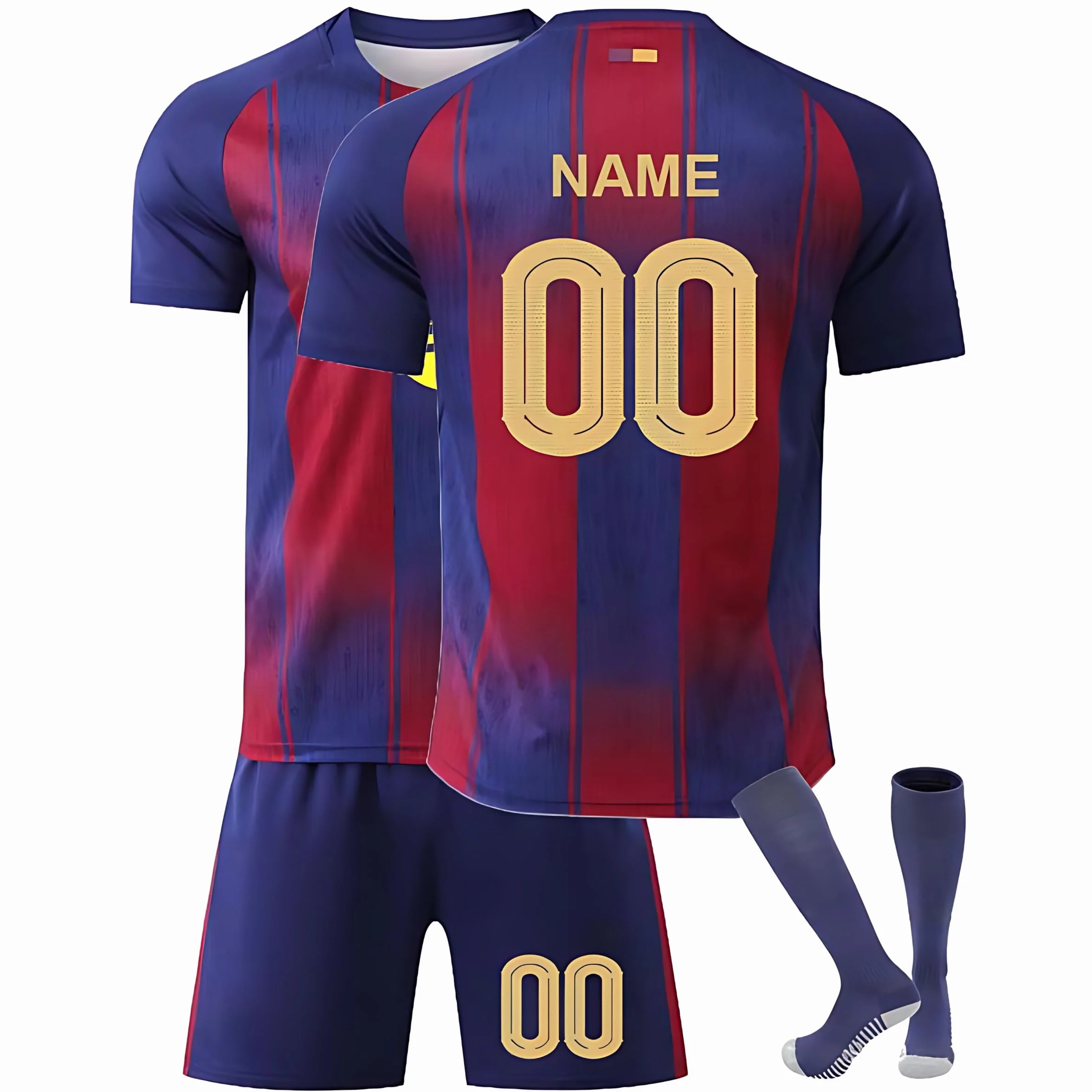 Completo Maglia da Calcio per Bambini Stagione 2024/2025 – Maglia Personalizzabile con Numero e Nome – Kit Completo casa/Trasferta + Pantaloncini e Calzettoni