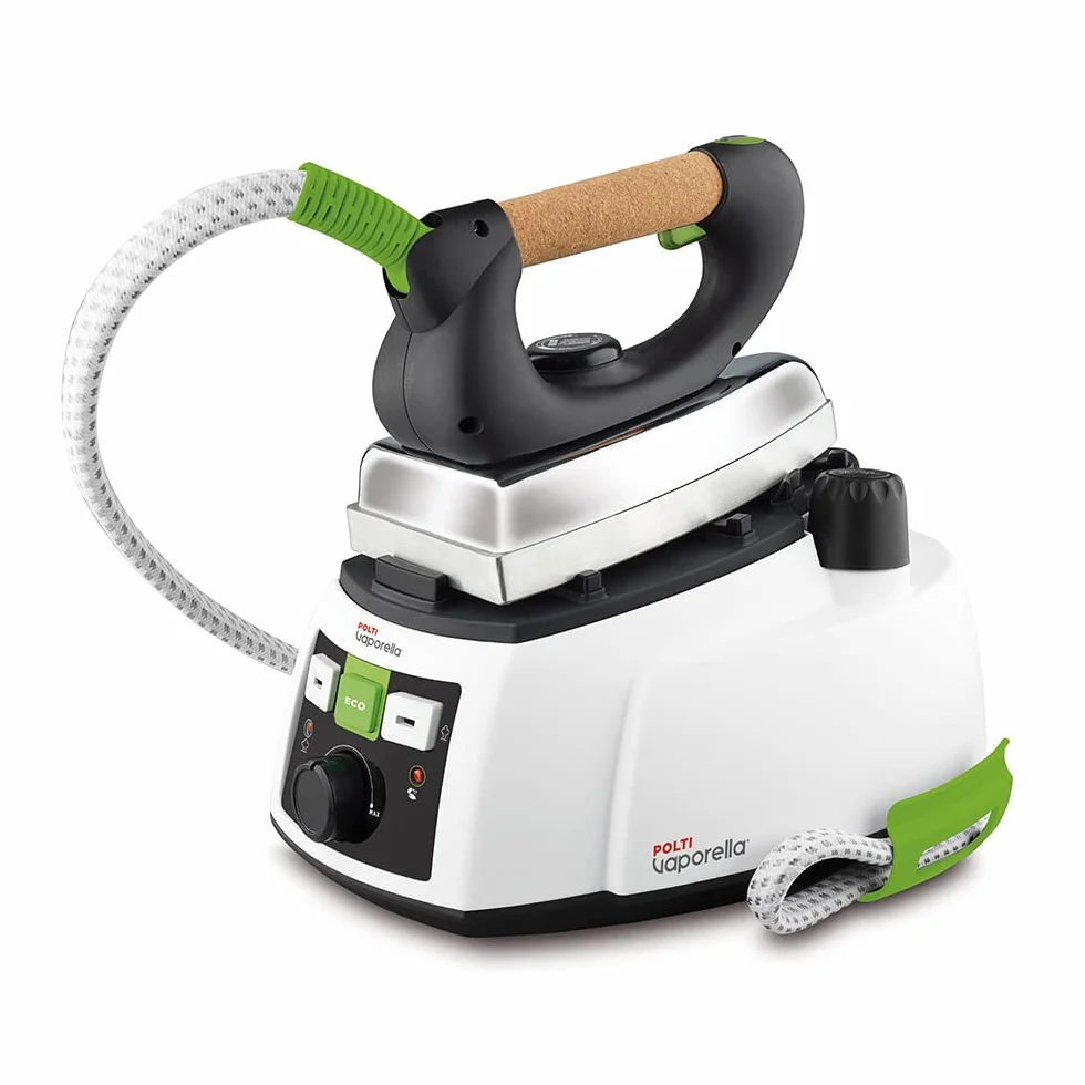 Polti Vaporella 535 Eco Pro, Ferro da Stiro a Vapore con Caldaia ad Alta Pressione da 4 Bar, Potenza 1750 W, Tappo di Sicurezza, Funzione Eco, Bianco e Verde