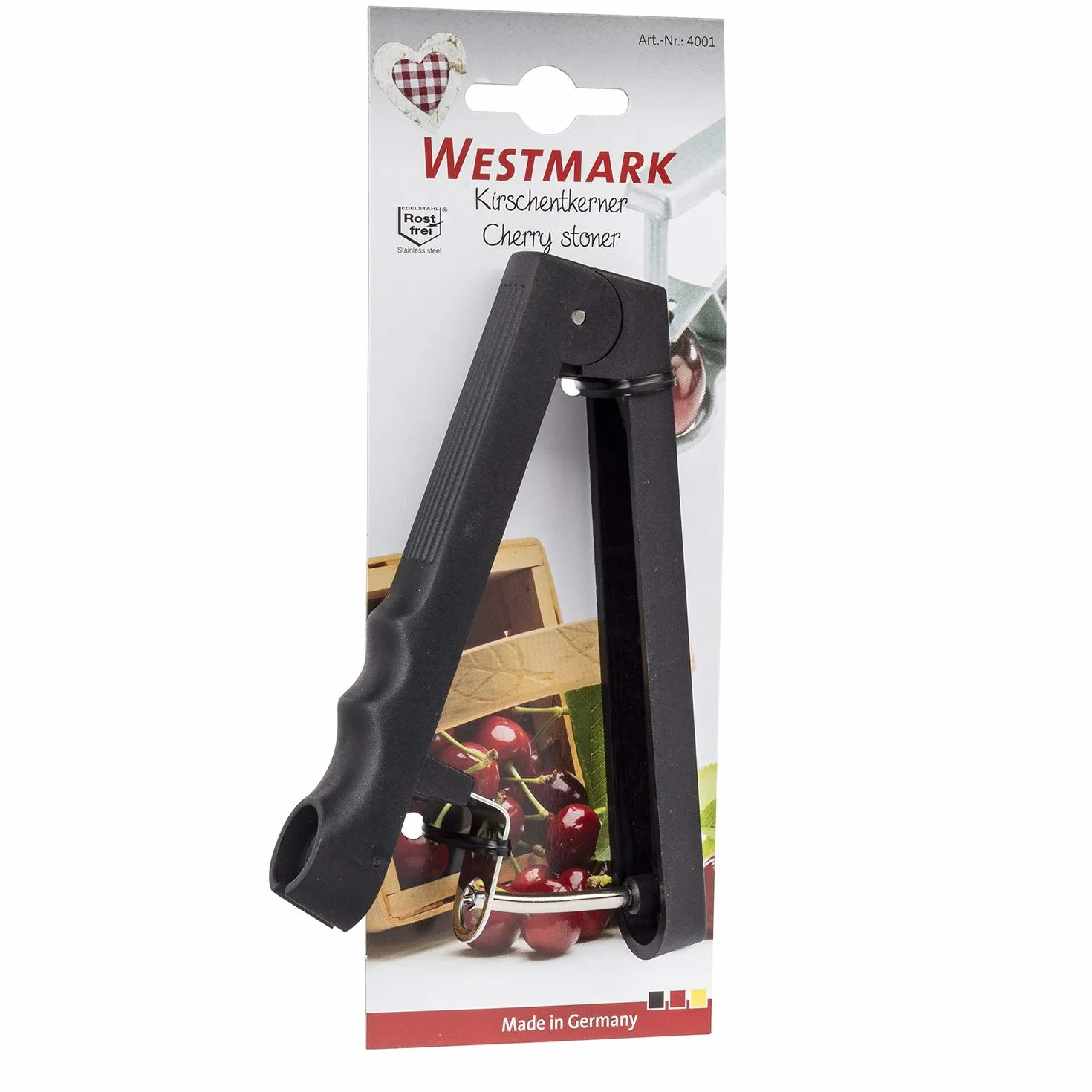 Westmark Denocciolatore per ciliegie 13,1 cm Plastica Acciaio inox Nero