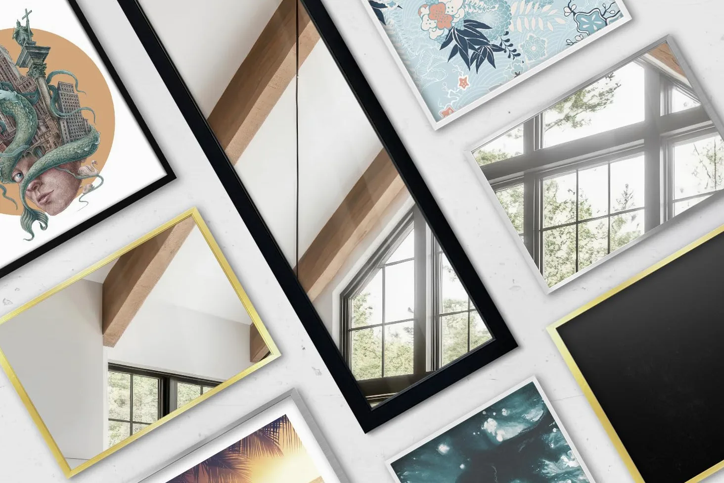Specchio da Pavimento 36x156 cm Trasportabile Cornice in Legno MDF per Camera da Letto, Soggiorno, Sala da Pranzo, Guardaroba Moderno Elegante Figura Intera con Supporto Rettangolare