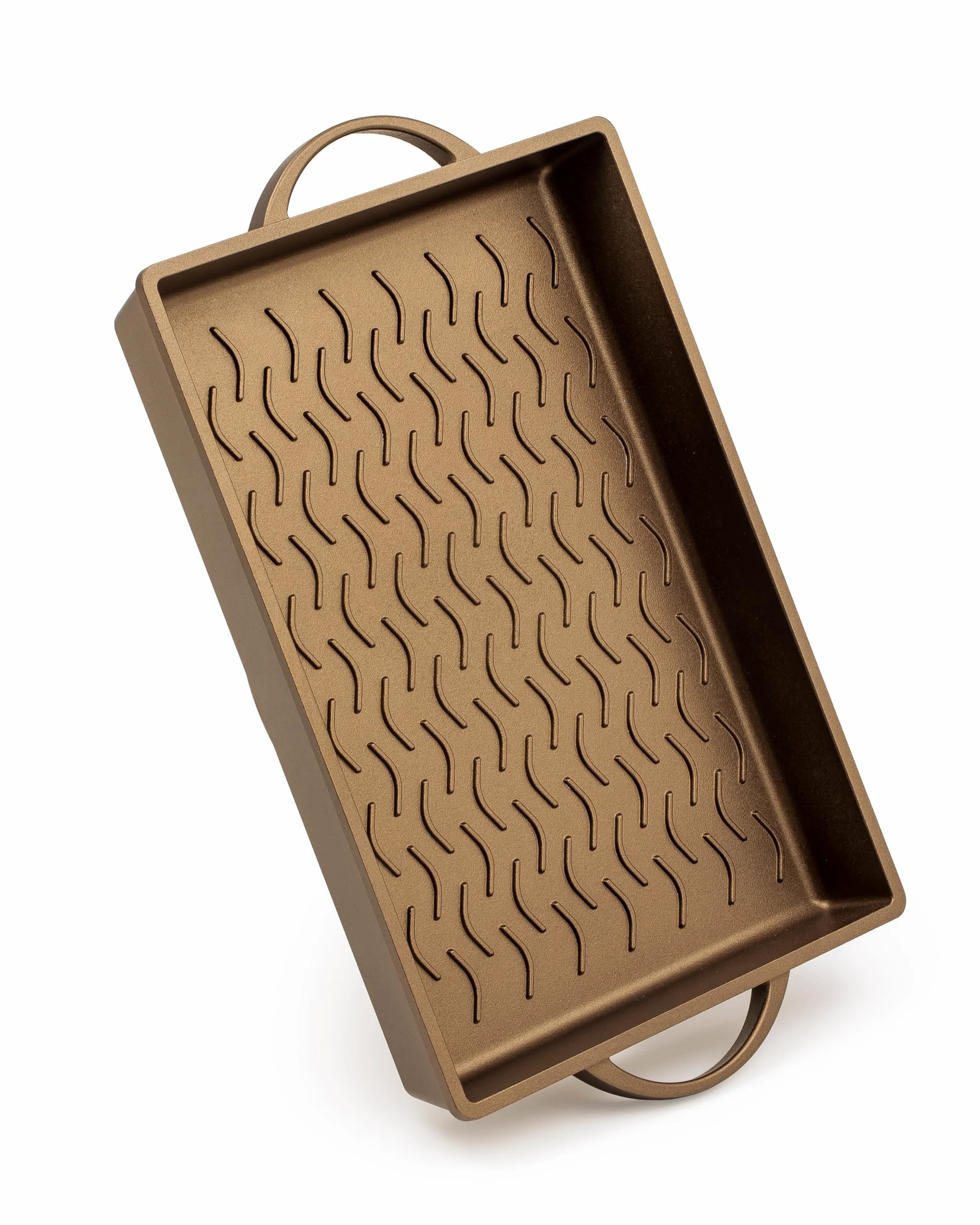 Luchetti K360 grill rettangolare - Utilizzabile anche in forno - Alluminio pressofuso e maniglie integrate (25x35 versione GAS)