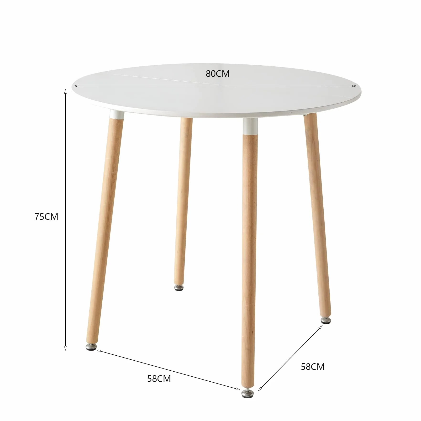 GrandCA HOME Tavolo da Pranzo e 4 Sedie da Pranzo Set da Pranzo Moderno, Struttura di Giunzione Tavolo Rotondo da Tavolo e Sedie da Cucina Beige