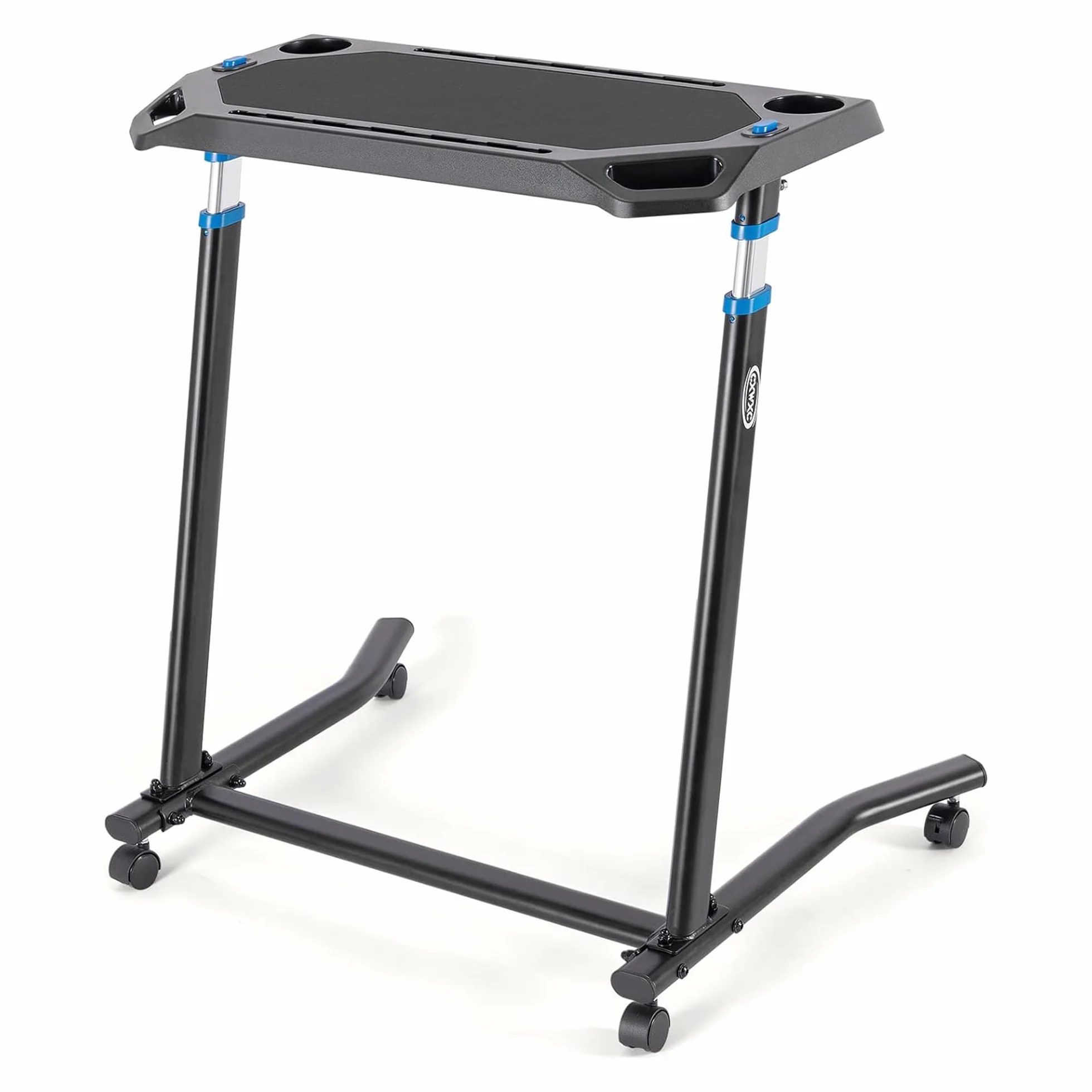 CXWXC Scrivania da allenamento per interni, supporto per computer regolabile in altezza con superficie antiscivolo, tavolo portatile per allenamento da bicicletta, tavolo fitness con ruote bloccabili