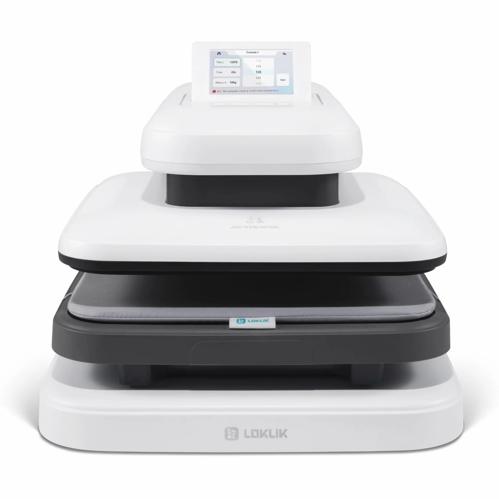 LOKLiK ImPress Auto 2 Smart Pressa a caldo per personalizzare magliette DTF e sublimazione bianca