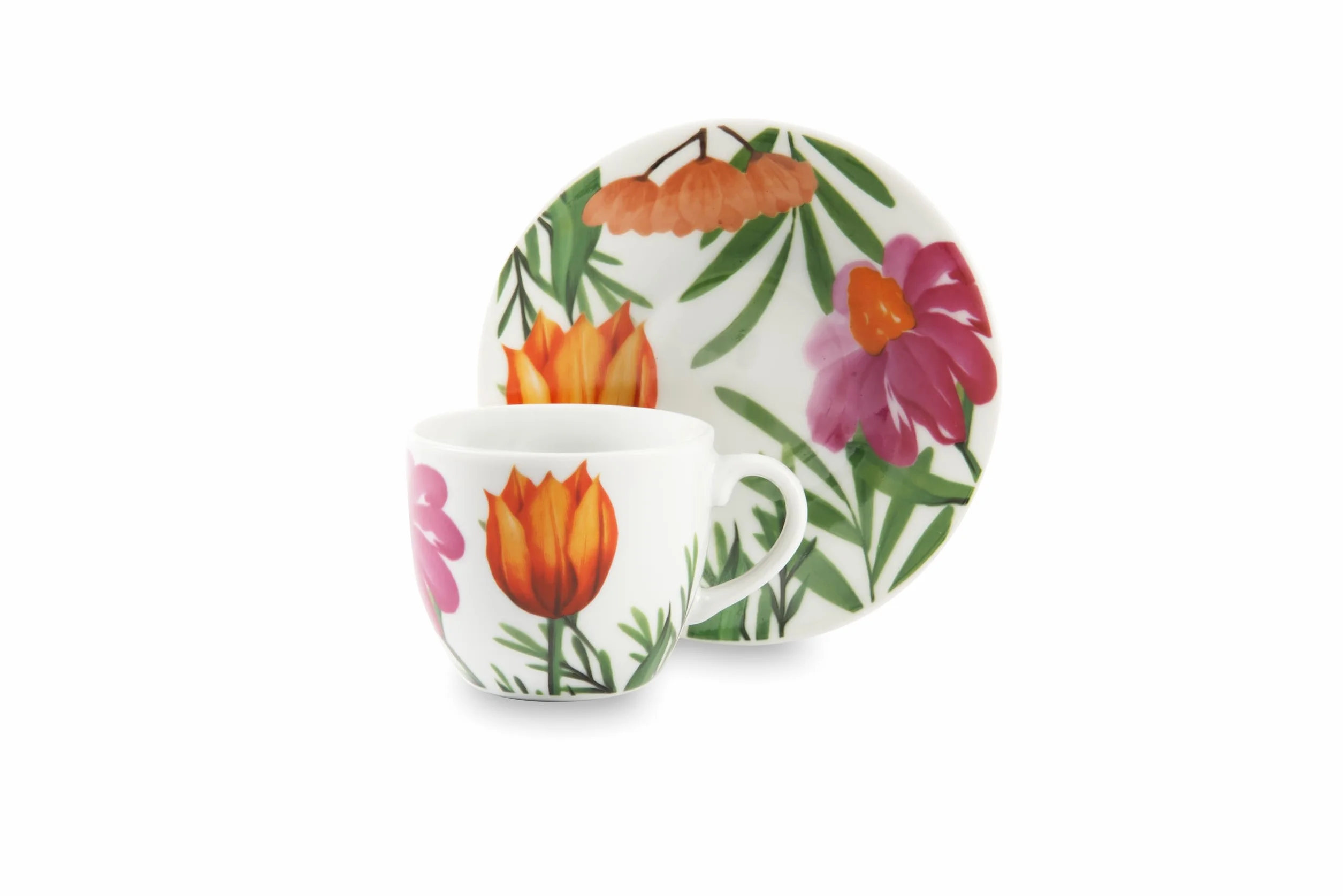Excelsa Blooming Set 6 Tazzine da Caffè Porcellana 70 ml Multicolore