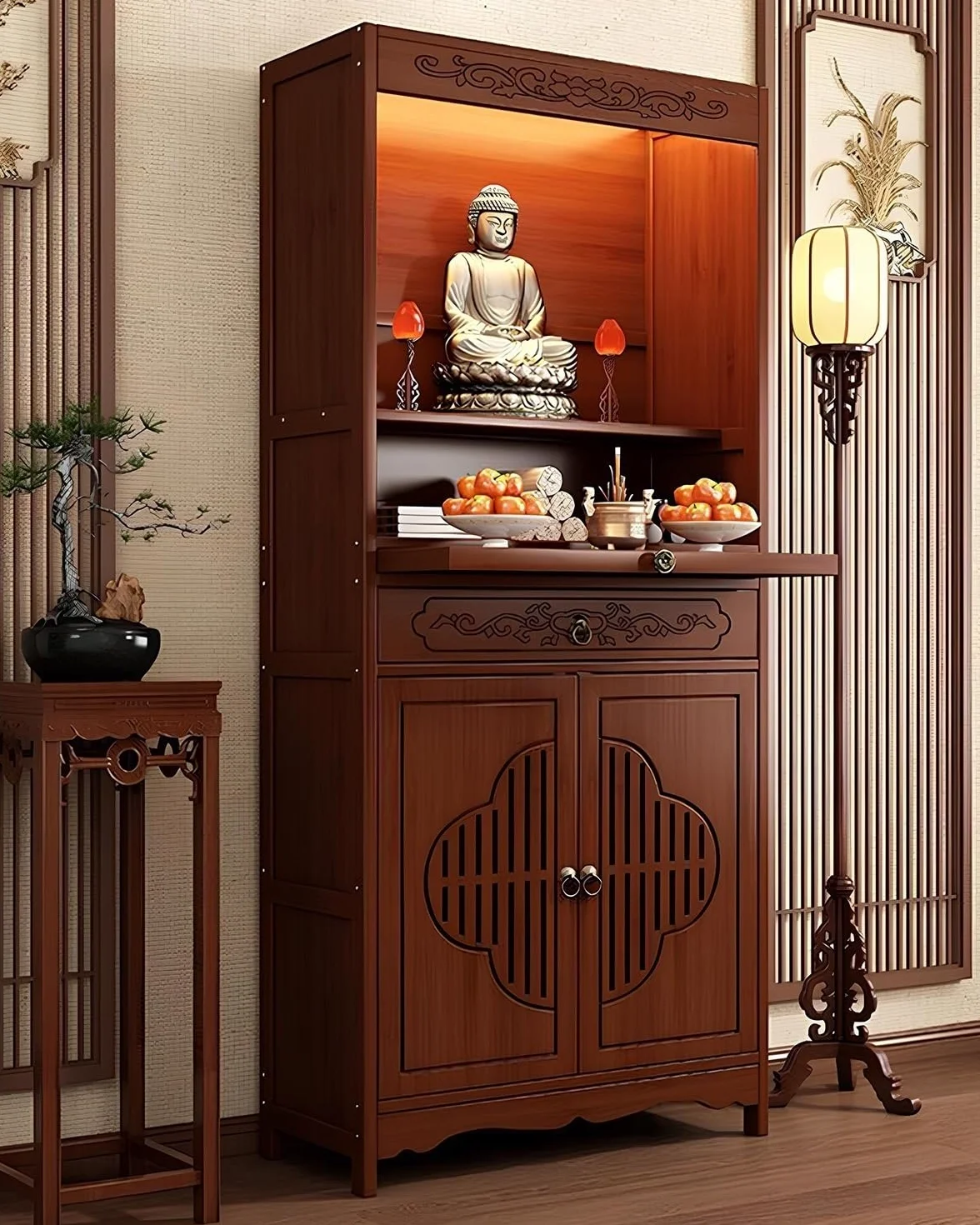Mobile Altare, Tavolo Altare Per Meditazione, Altare Buddista, Cinese Con Piedistallo E Tavolo Per Offerte(68cm/26.8in)