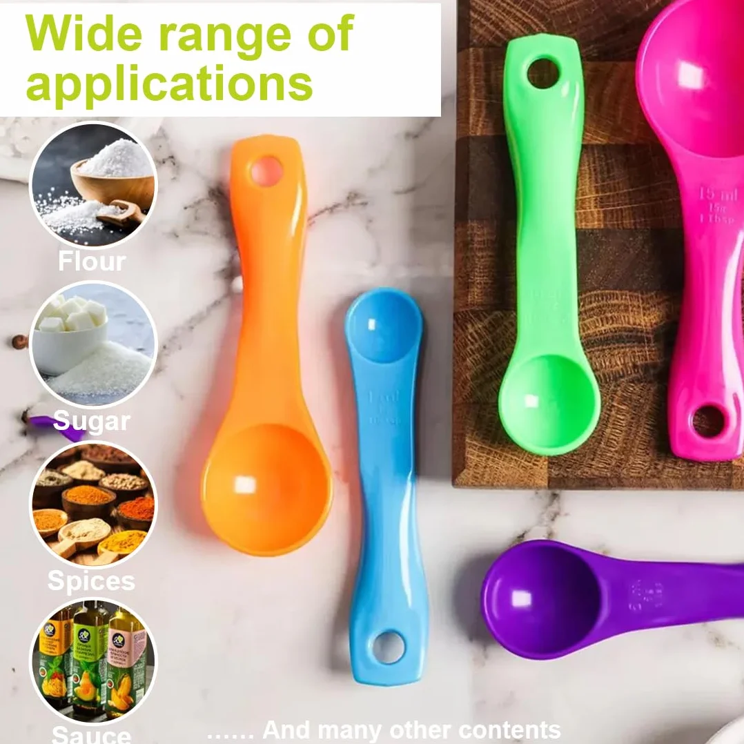 5 PCS Set Cucchiai Dosatori, Diverse Capacità,Accessori Cucina Misurini per Cucina e Pasticceria, Strumenti per Misurare Liquidi e Polveri (Colorati)