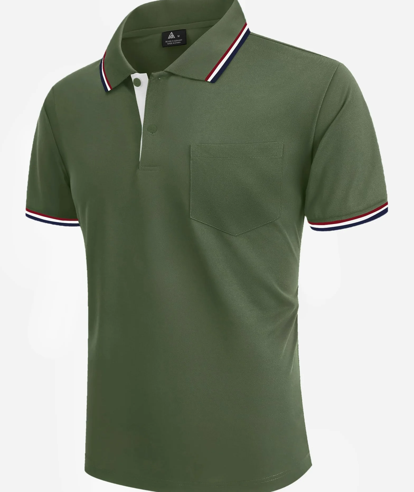 Polo Uomo Camicia a Maniche Corte da Golf Traspirante Sport Basic Slim Fit Tshirt con Tasca sul Petto