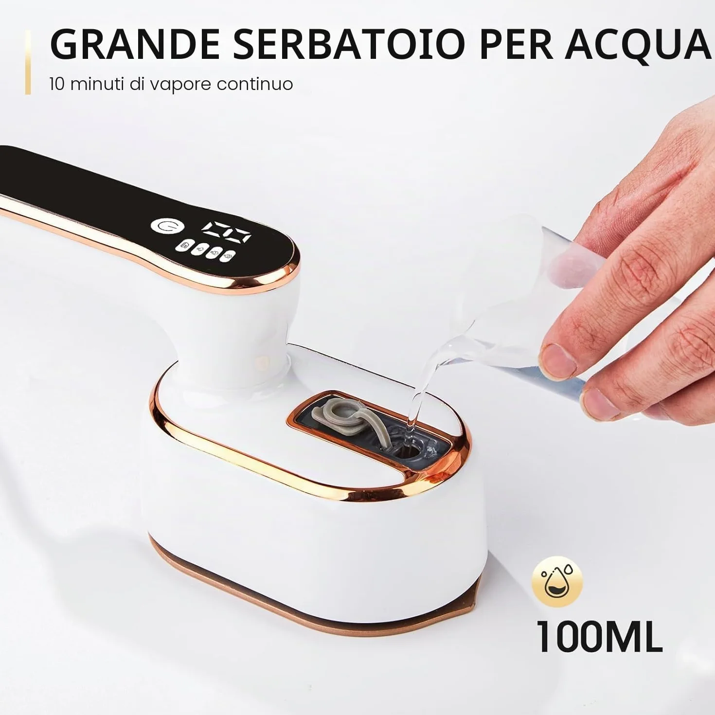 Ferro da Stiro Portatile 1000W 100ml 2 in 1 Vapore Pieghevole per Viaggio