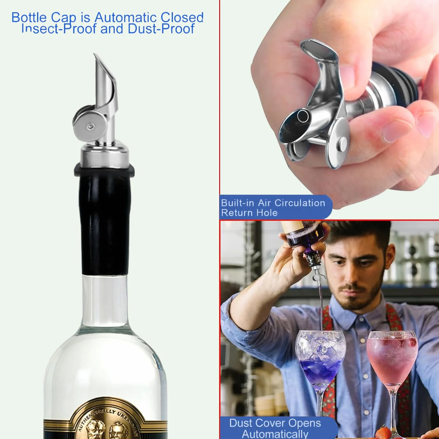 Beccuccio per Olio d'Oliva in Acciaio Inossidabile - Erogatore Automatico con Ribaltamento per Bottiglie