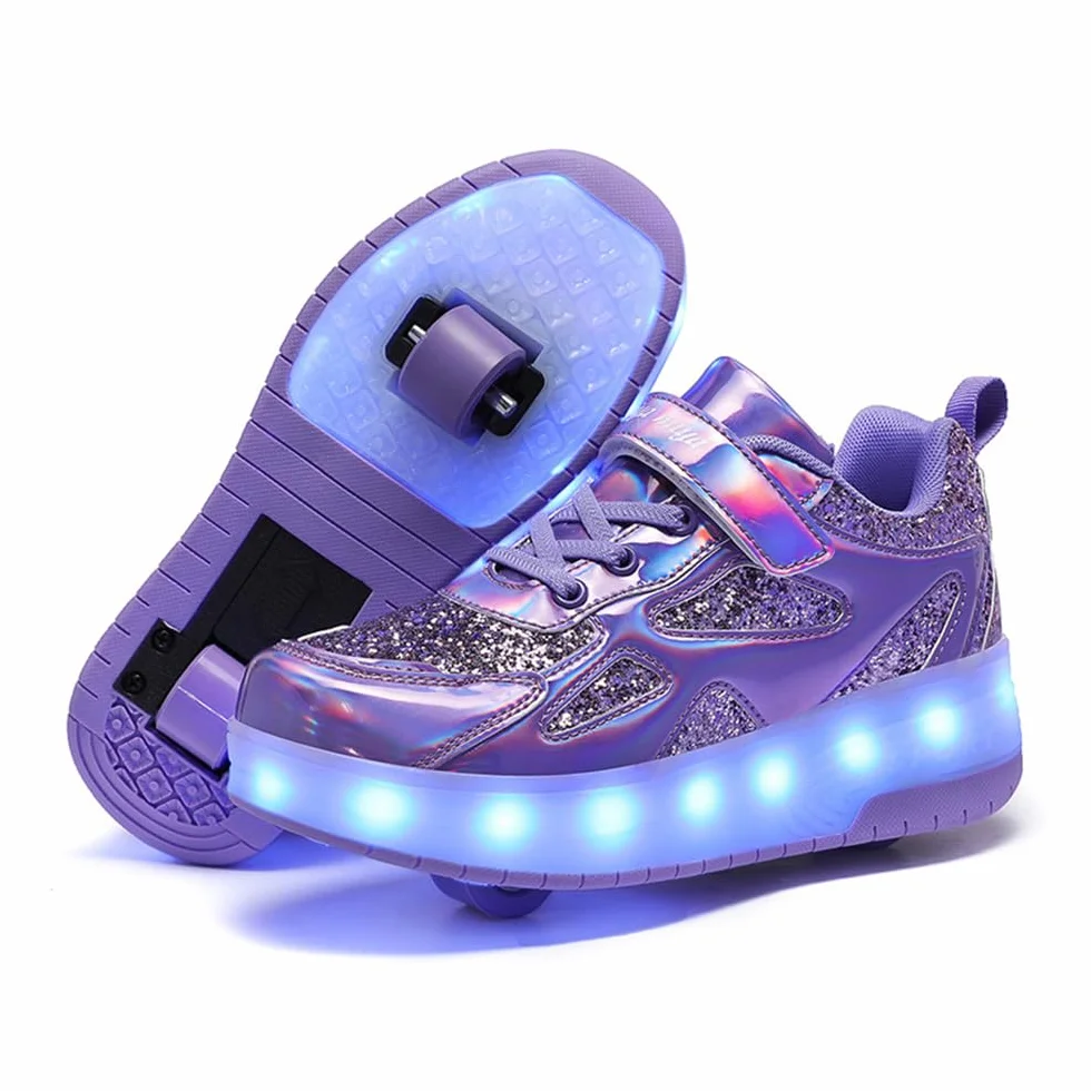 Scarpe con Rotelle Bambino Bambina Sportive Skateboard Sneakers Rotelle a Scomparsa 29-40 EU