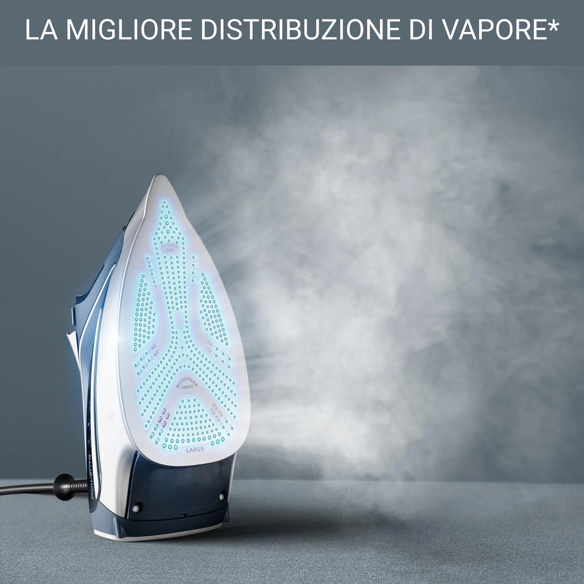 Rowenta DW8215D1 PRO Master Ferro da Stiro a Vapore, Con Funzione Anticalcare, Erogazione Continua da 45 g/min, Potenza 2800 W, Acciaio Inossidabile, Blu
