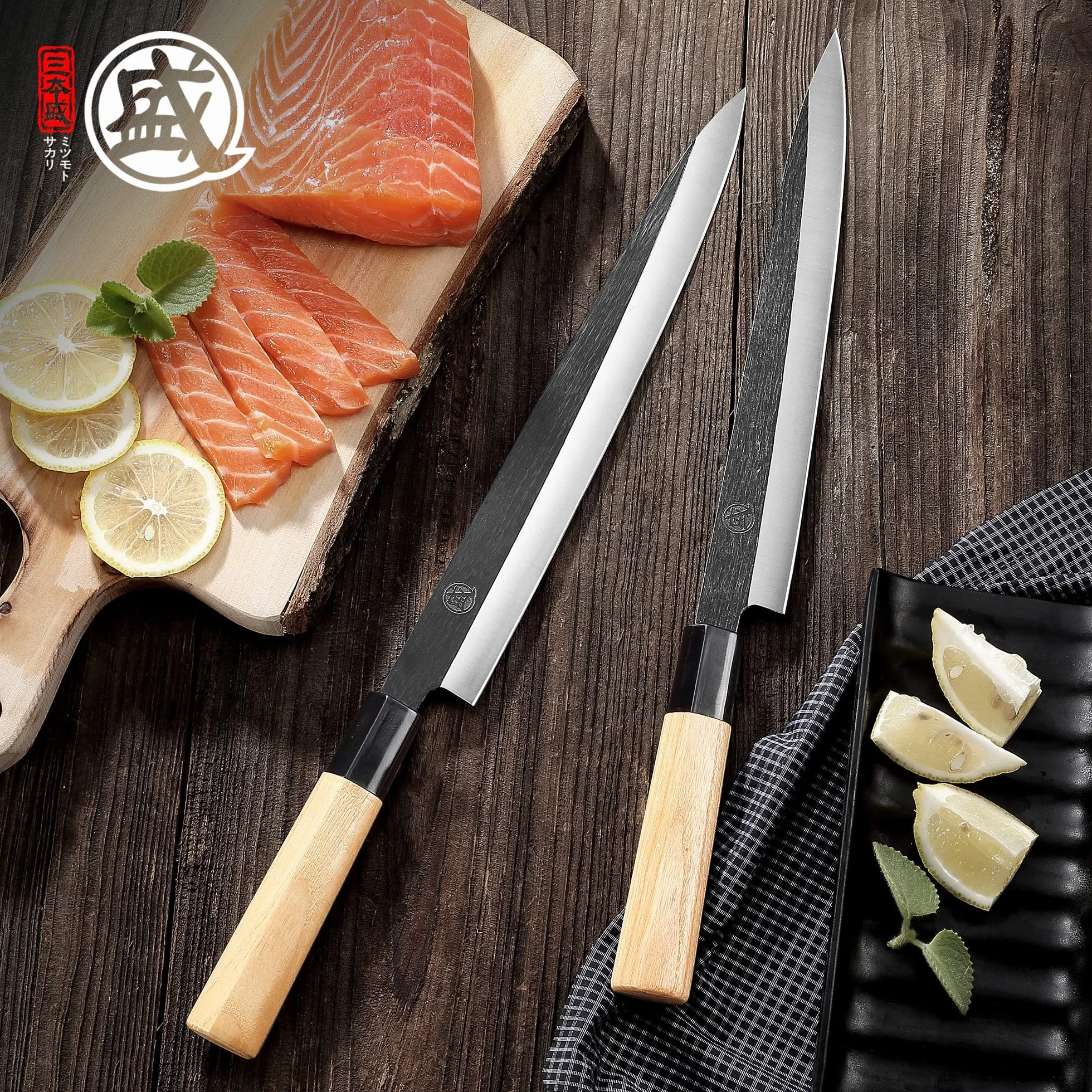 MITSUMOTO SAKARI 28 cm Coltello Yanagiba Giapponese in Lega di Tungsteno, Coltello Sashimi Professionale Forgiato a Mano