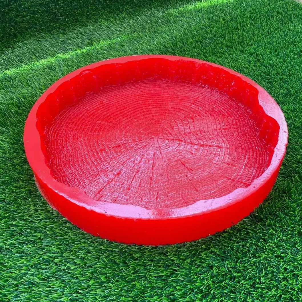 Cuscinetto per timbri in calcestruzzo, stampo in gomma morbida per impronta di cemento, design imitazione tronco d'albero, diametro 54 cm