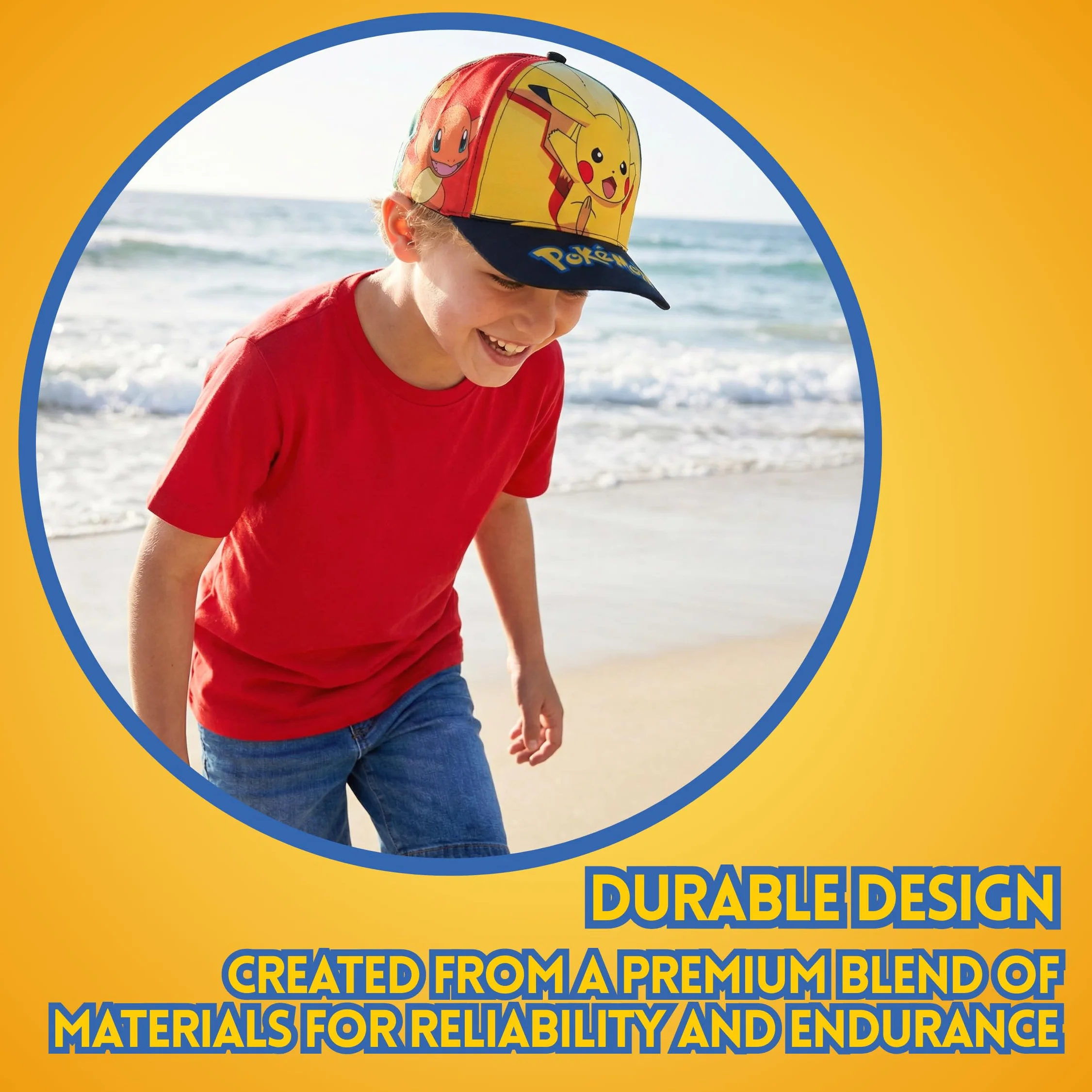 Pokémon Cappello Baseball per Ragazzi, Pikachu Bulbasaur Squirtle Charmander Eevee Berretto Estivo Design Classico per Bambini