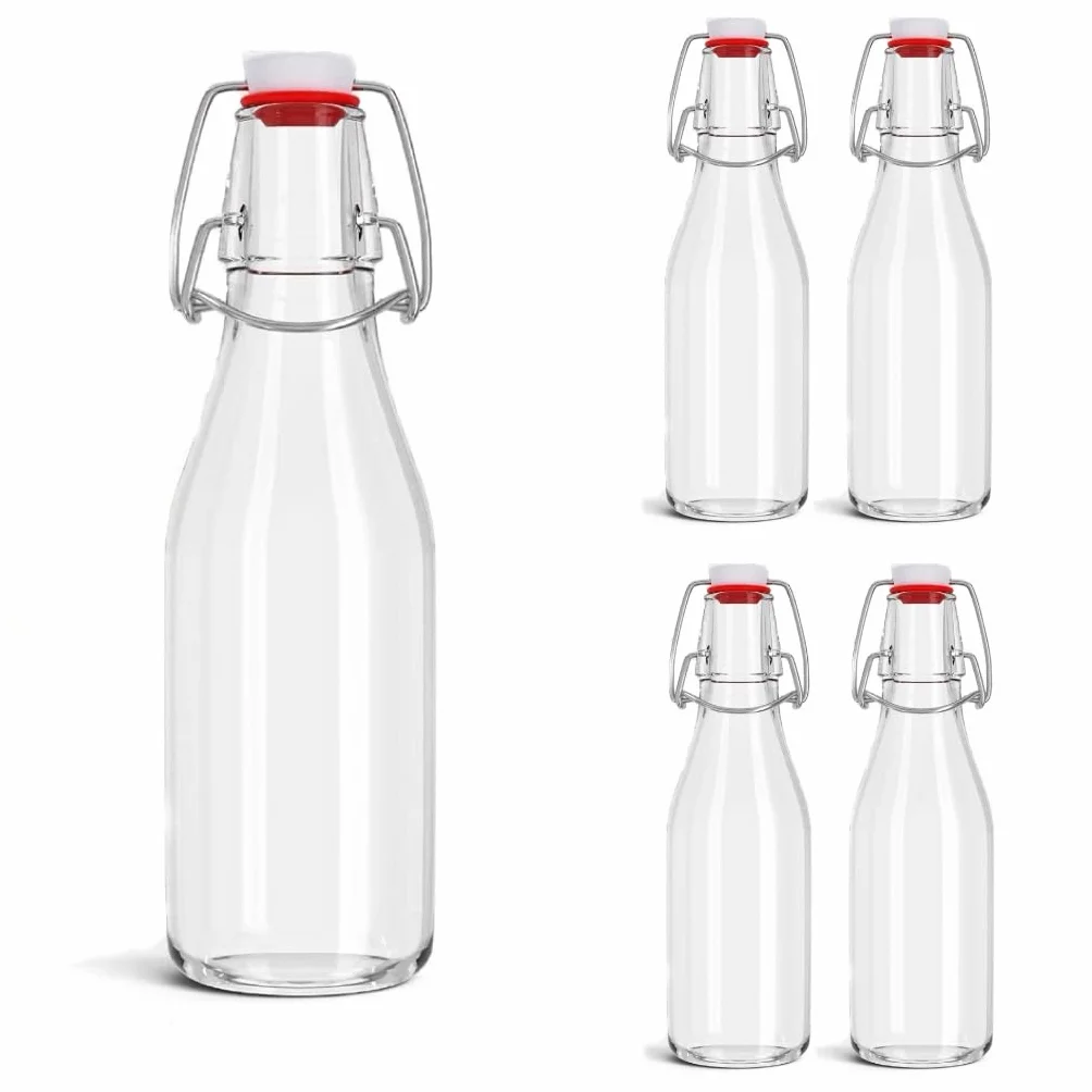 Bottiglia Costolata vuota Acqua Vino Vintage Milly 500cc Mezzo litro Tappo Meccanico Ermetico Set 6 Pezzi