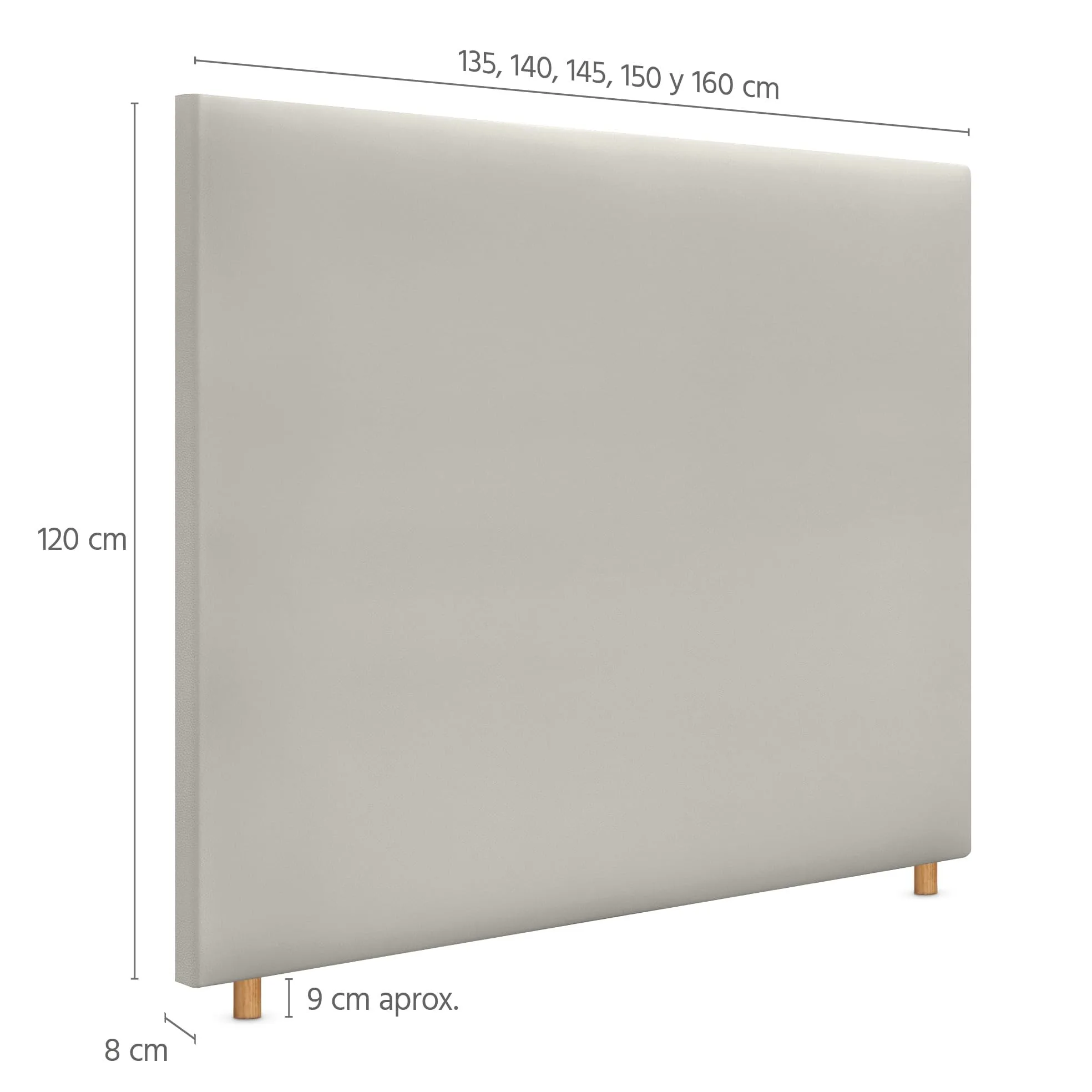 DHOME Testiera in Similpelle o Tessuto Aqualine Liscia Fino a Terra Testiere Testata Imbottita Letto (145x120cm (135/140), Similpelle Bianco Avorio)