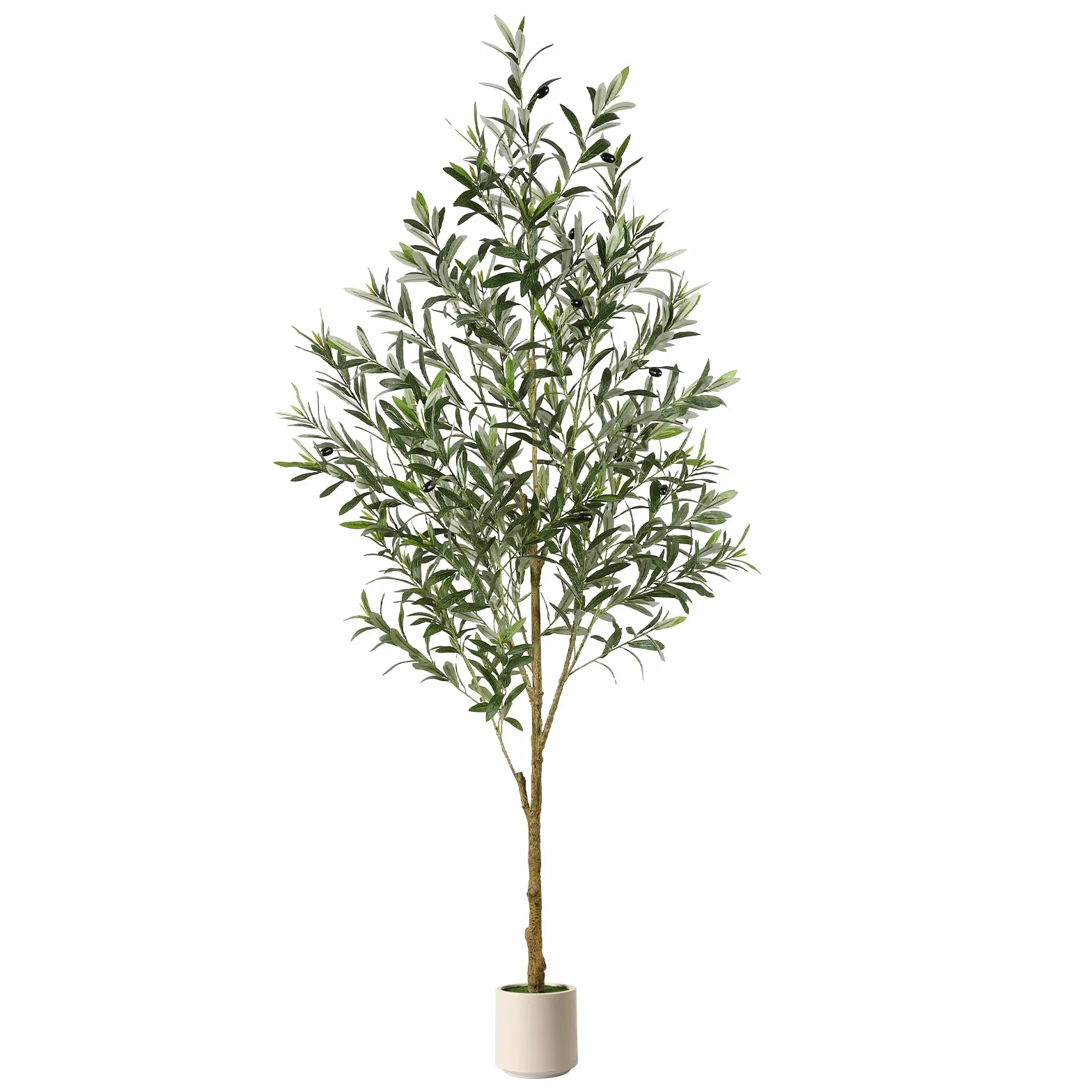 Alupssuc 180cm Olivo Artificiale, Albero di Ulivo Artificiale Piante Finte da Interno Piante Finte Perfette in Vaso, Decorazione Realistica in Vaso per Interni ed Esterni per Soggiorno e Ufficio