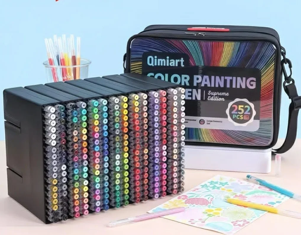 languo La confezione di 252 pennarelli gel numerati, 234 colori, penna gel per adulti, per disegno, colorazione mistero, scarabocchiare mestieri Scrapbooking(0,6 mm)